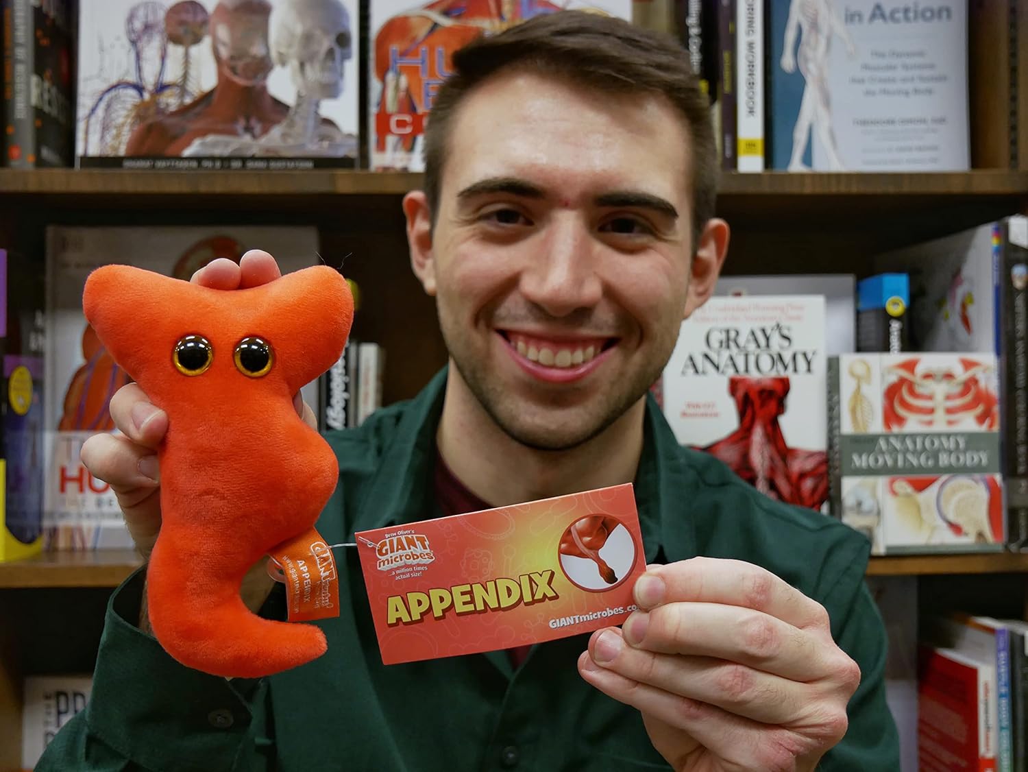 GIANTmicrobes Apéndice Felpa, regalo de cirugía de apéndice, animal de peluche de apéndice, regalos de apéndice, juguete de peluche de apendicitis,