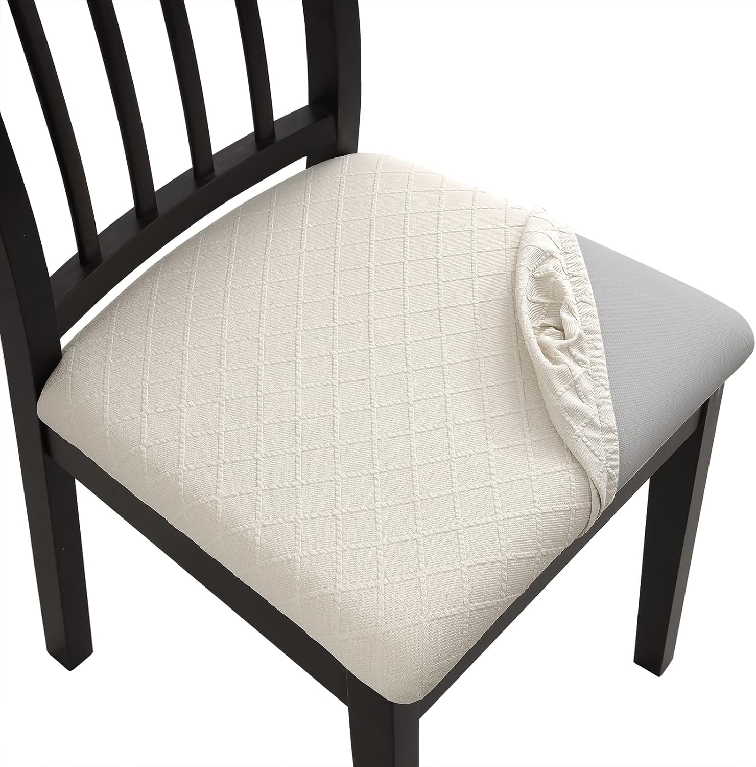 Fundas elásticas para asiento de silla de comedor, fundas de asiento extraíbles y lavables para asiento de cocina, fundas de cojín protectoras (4,