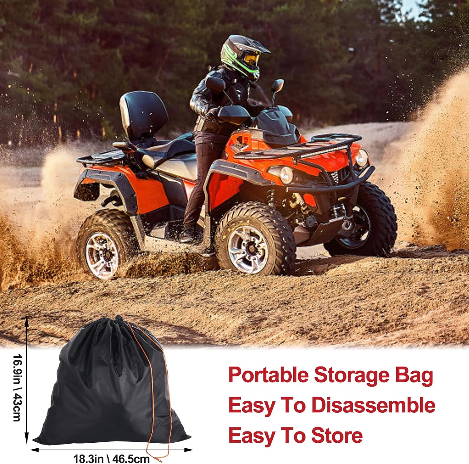 Cubierta mejorada para cuatrimoto, resistente al agua, para exteriores, para todo tipo de clima, apta para Kawasaki, Honda, Polaris, Yamaha, Arctic