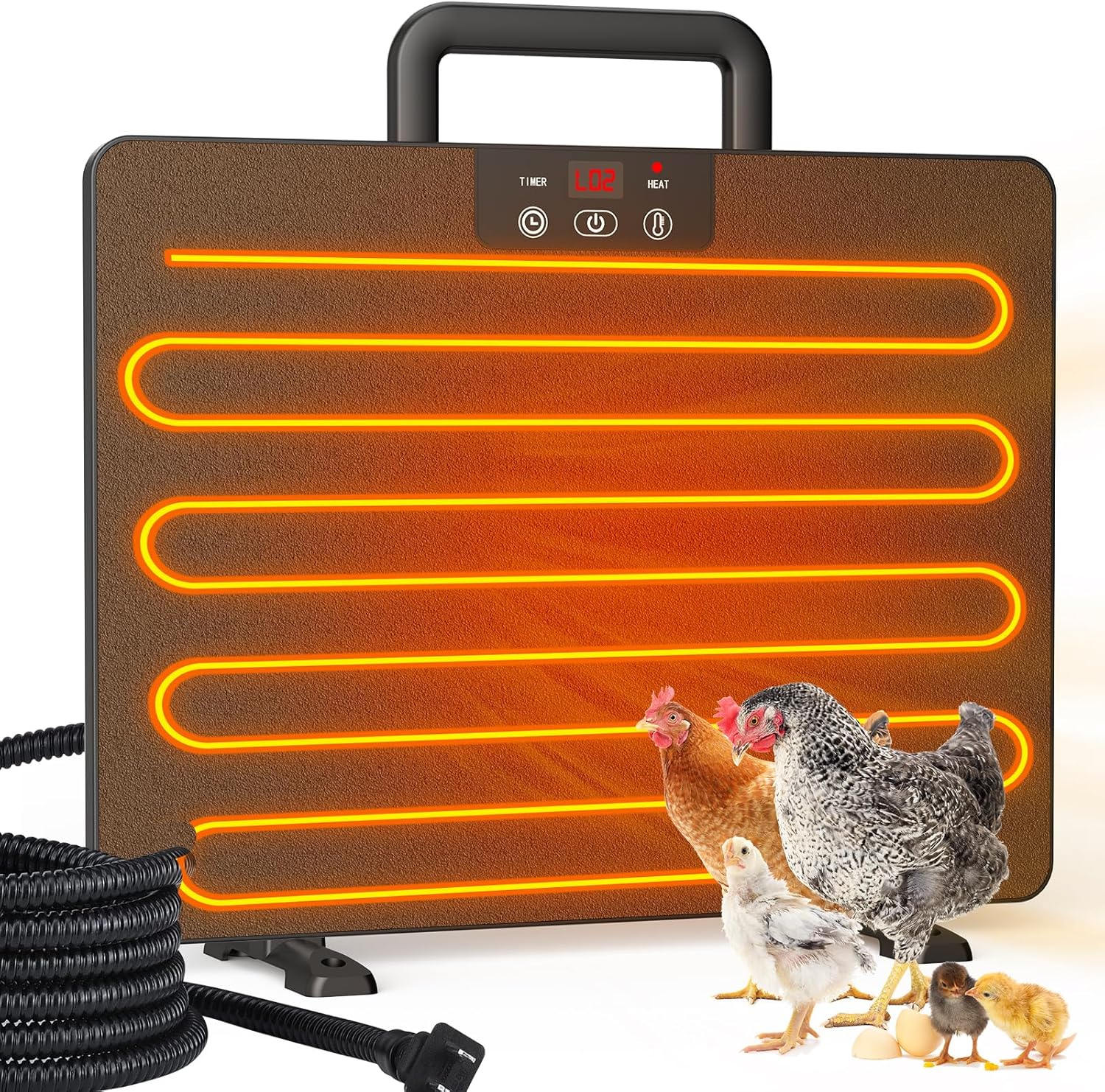 Keten Calentador de gallinero, 100200 vatios de calor radiante, diseño de eficiencia energética, 3 formas de uso, más seguro que las lámparas de