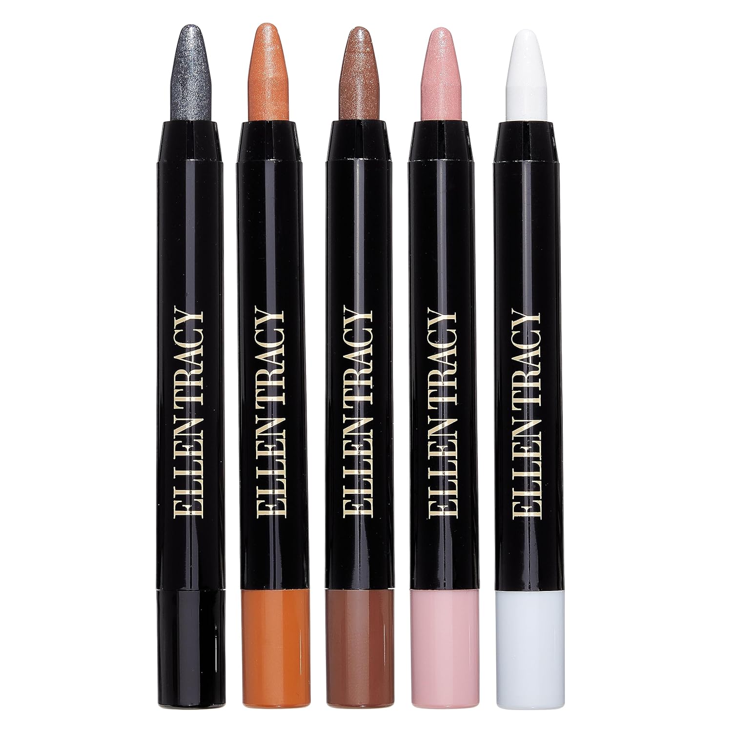 ELLEN TRACY Colección de sombra de ojos y delineador  Juego de 5 piezas  A prueba de manchas, mezclable y de larga duración  Mejora tus ojos con