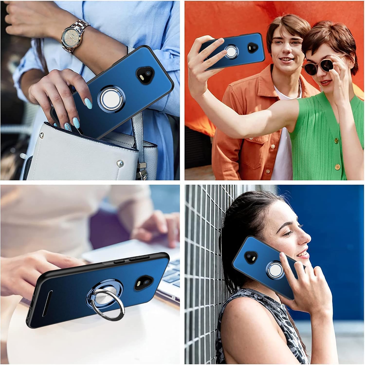 Funda para teléfono SCHOK Volt SV55 SV55216 Ocultar plegable telescópico con anillo Kickstand a prueba de golpes, con 1 protector de pantalla