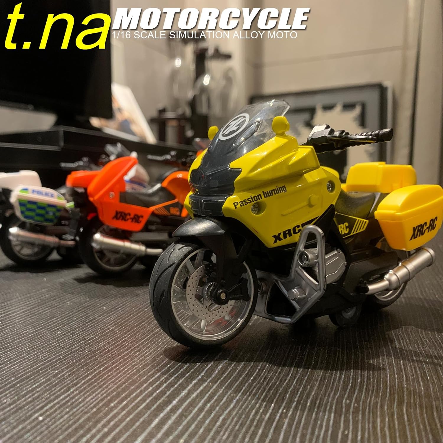 ACROFEK Juguetes de motocicleta de aleación con sonido y luz, juguetes de motocicleta fundidos a presión para niños de 3 a 5 años, gran motocicleta