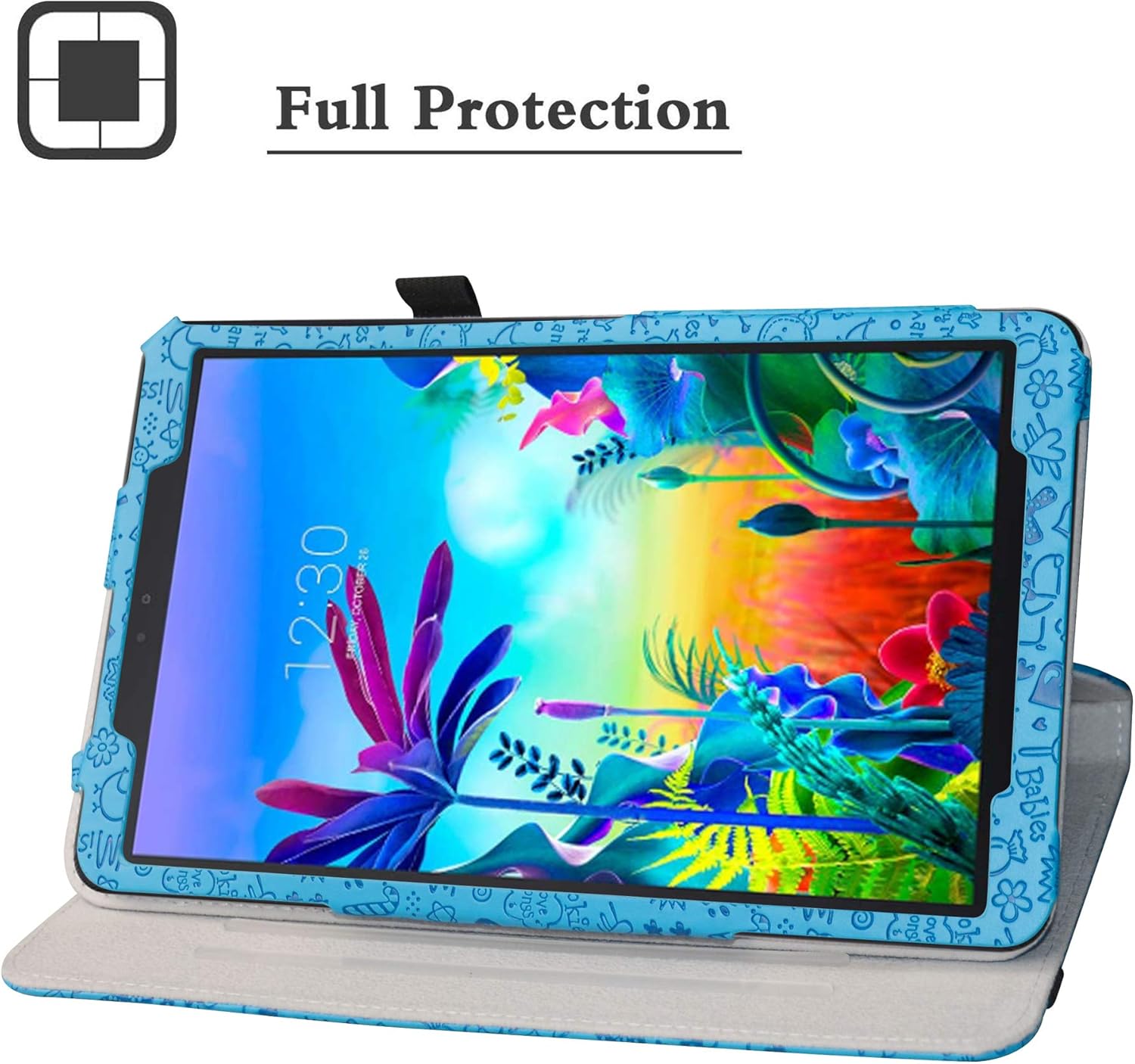 LiuShan Funda giratoria compatible con LG G Pad 5, soporte de rotación de 360 grados, piel sintética con bonito patrón para tablet LG G Pad 5 10.1