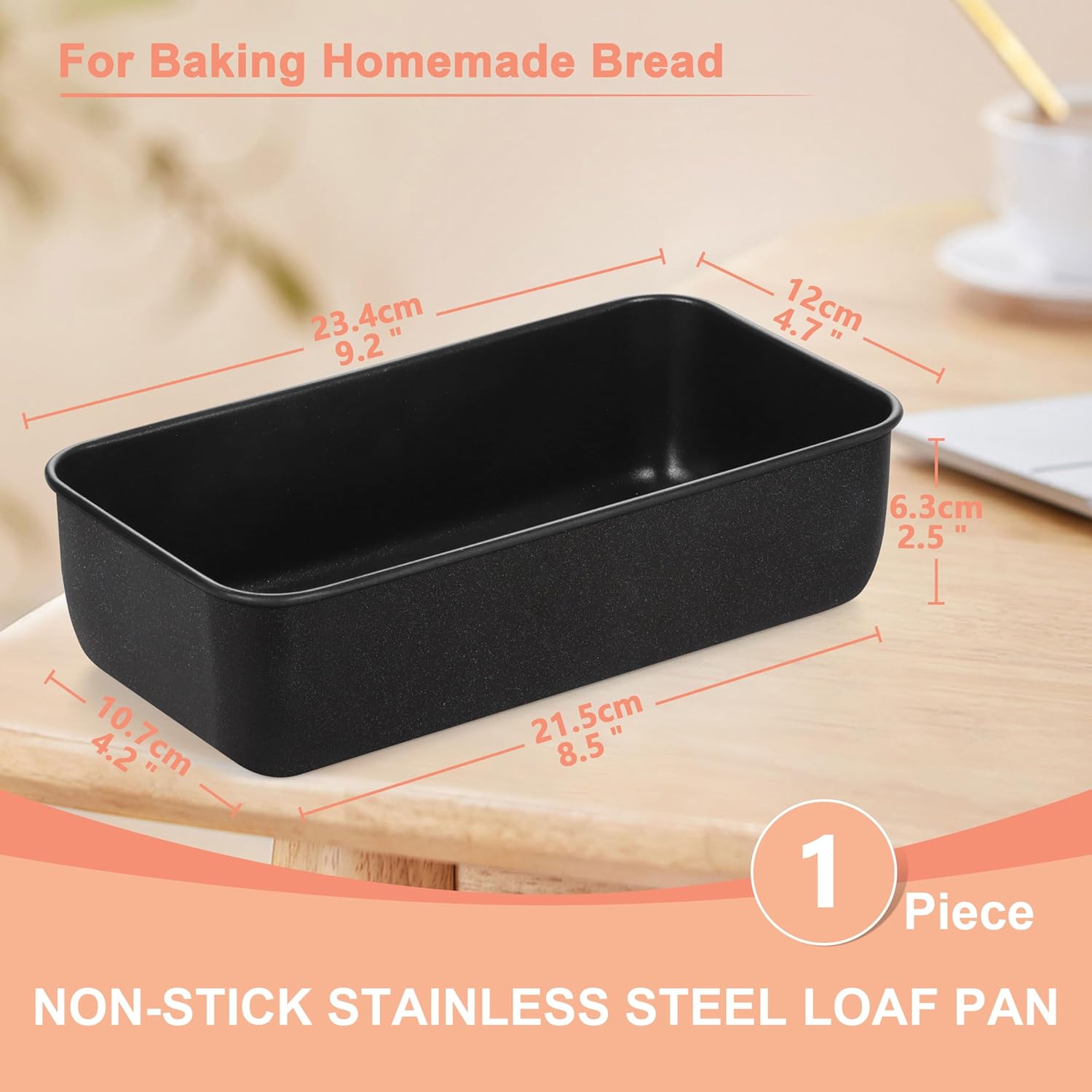 Herogo Molde antiadherente para pan, 9 x 5 pulgadas, molde para hornear pan de carne de acero inoxidable para hornear pan de carne, brownie, lasaña