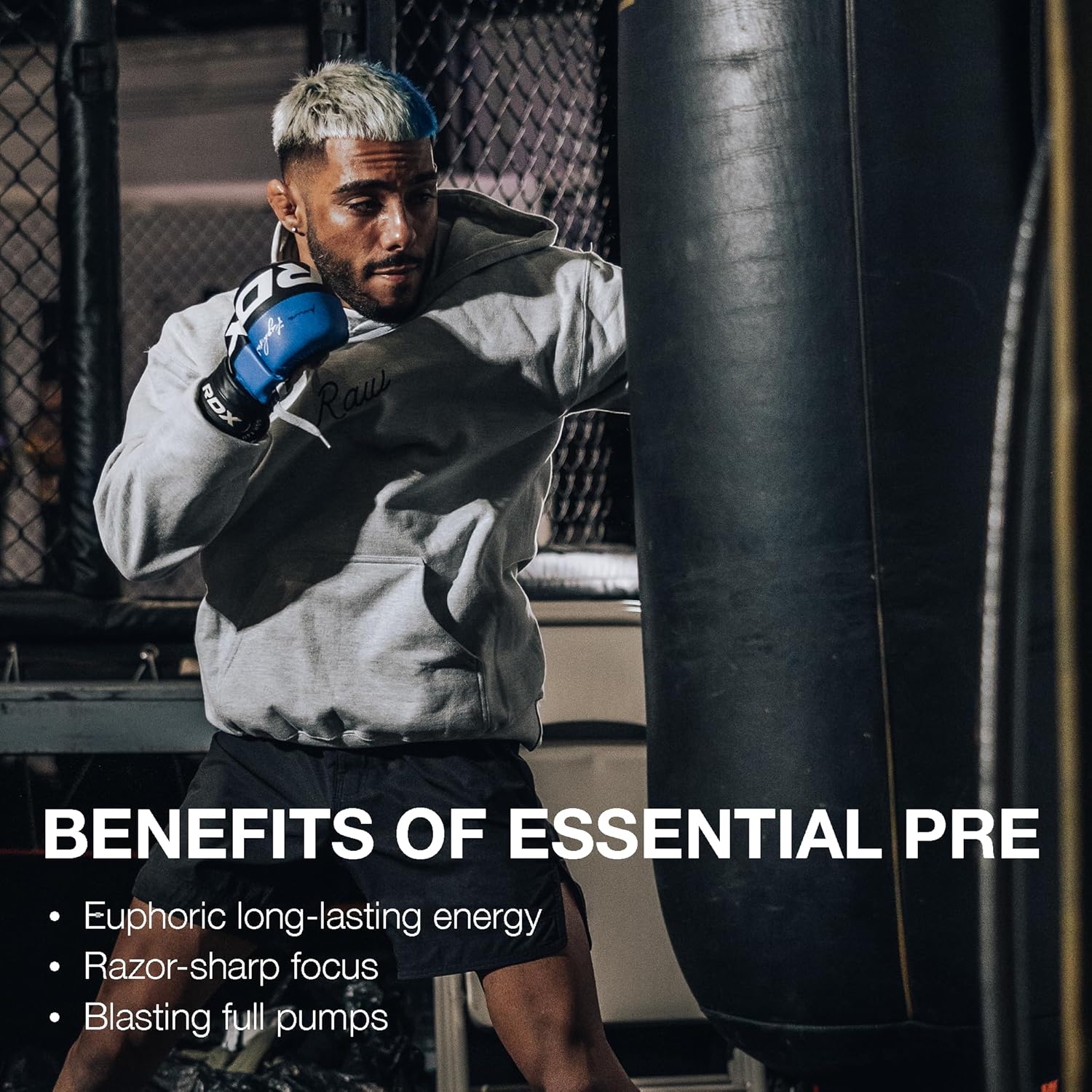 RAW Nutrition – Fórmula esencial para antes del entrenamiento de Chris Bumstead, polvos de nutrición deportiva para preentrenamiento  Bebida para