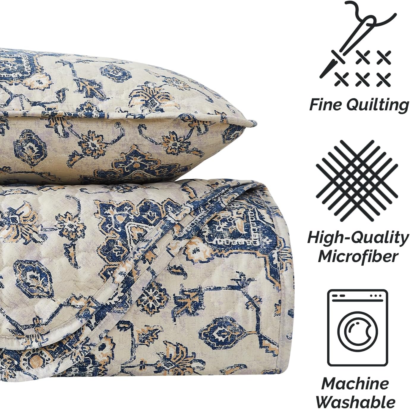 Southshore Fine Living, Inc. Persia – Juego de ropa de cama extragrande tamaño King, ligera, suave y ligera de 3 piezas, dos fundas a juego (108