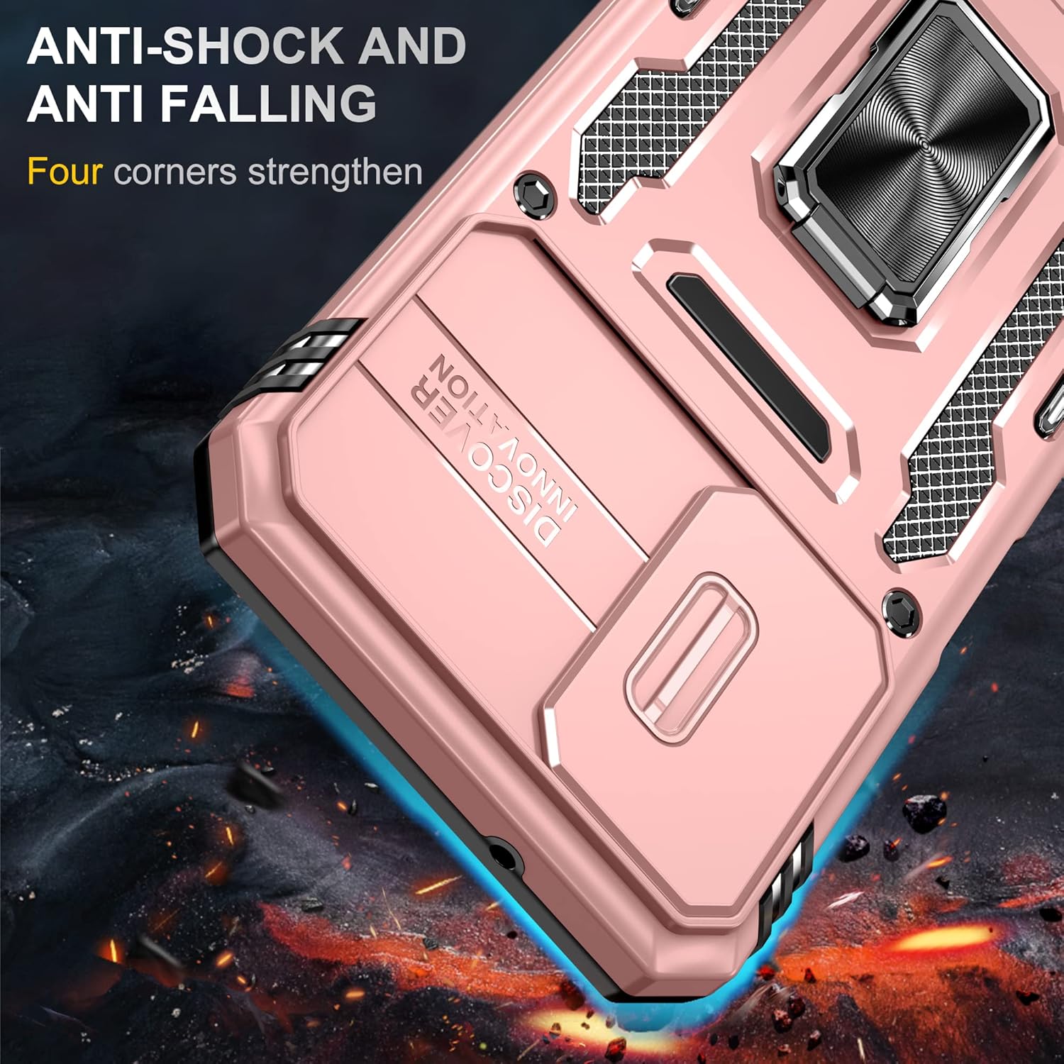Asuwish Funda de teléfono para Samsung Galaxy A24 4G5G con protector de pantalla de vidrio templado y cubierta deslizante para cámara deslizante,