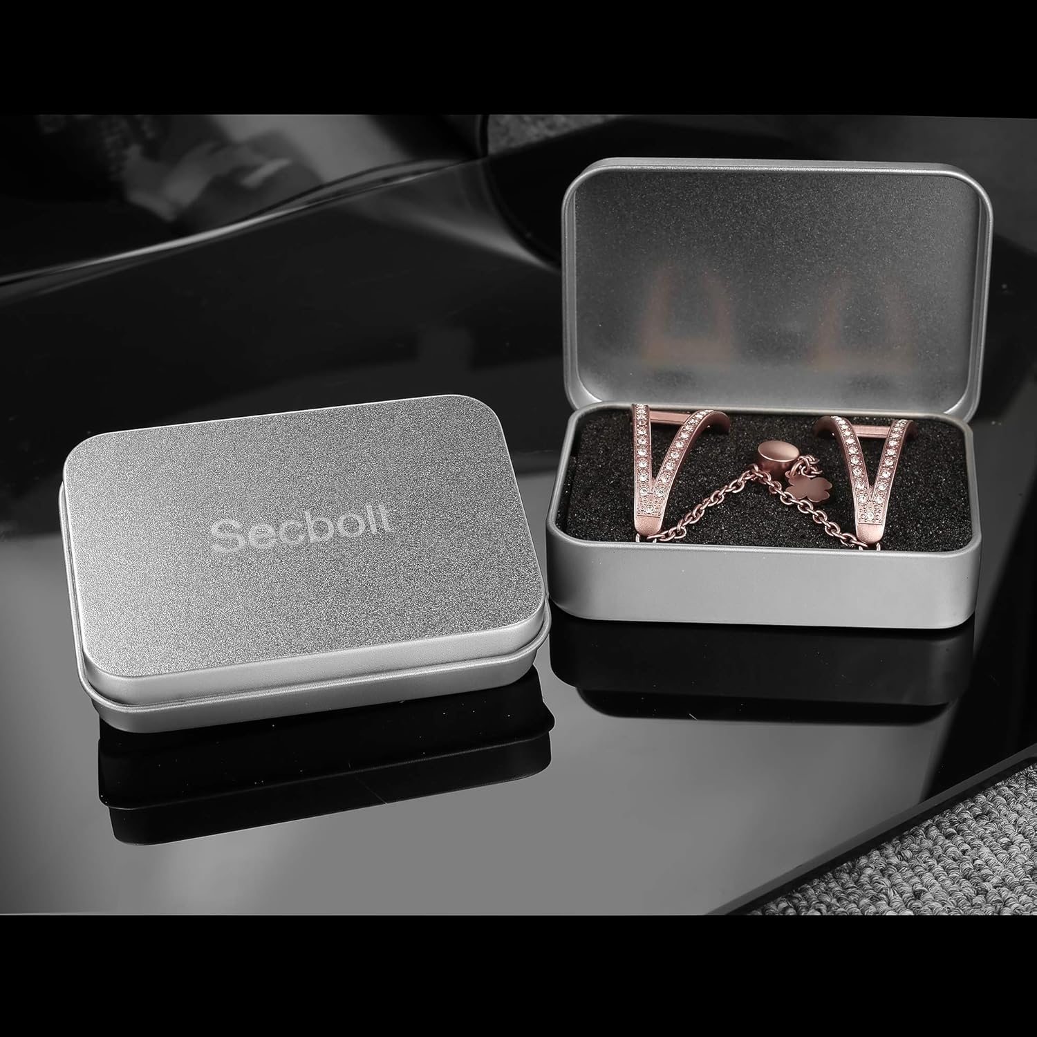 Secbolt Correas brillantes compatibles con correas de Apple Watch de 1.496 pulgadas, 1.575 pulgadas, 1.614 pulgadas, 1.654 pulgadas, 1.732 pulgadas,
