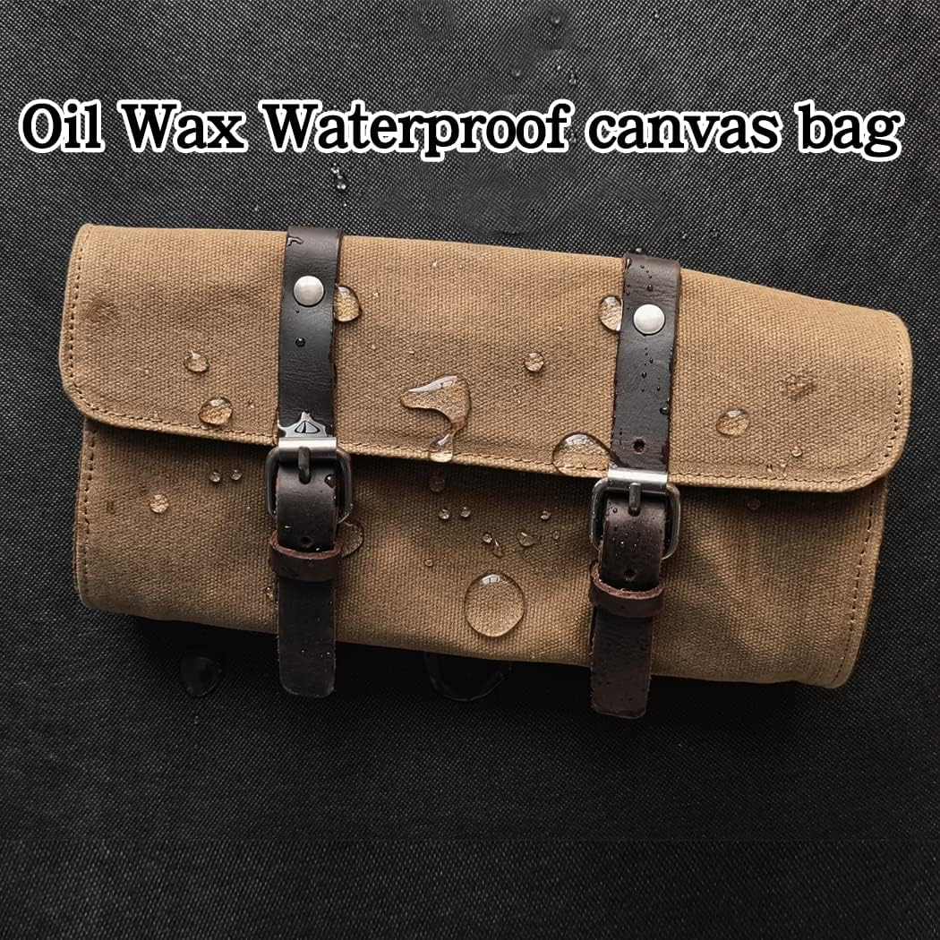 Bolsa de manubrio de motocicleta de estilo retro, bolsa de herramientas para horquilla de motocicleta, bolsa de herramientas de motocicleta, bolsa