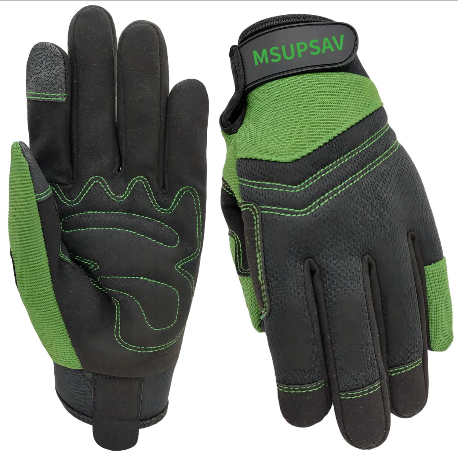 MSUPSAV Guantes de jardinería a prueba de espinas y resistentes a pinchazos con agarre, guantes de jardín para mujeres, guantes de trabajo de cuero,