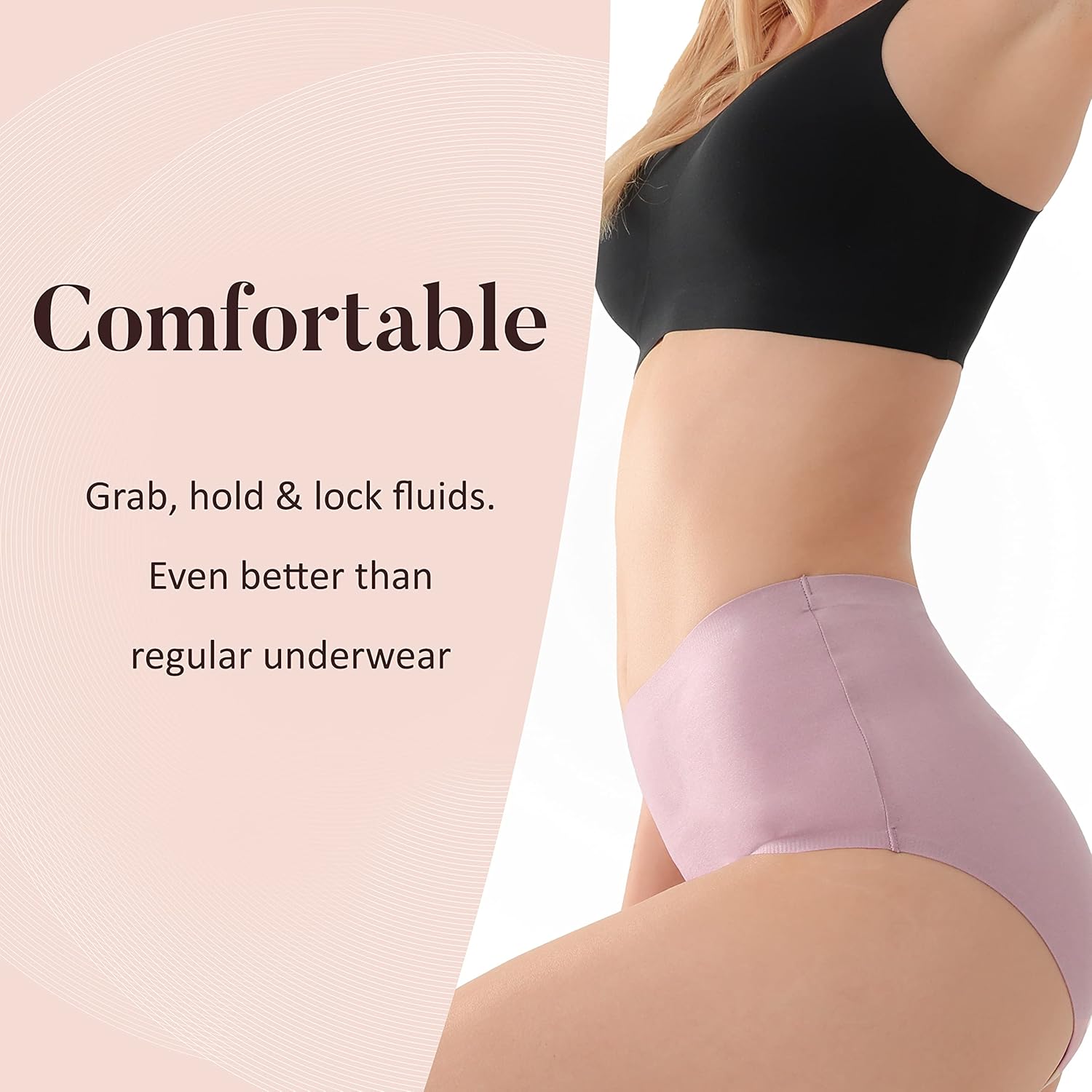 Ropa interior absorbente para incontinencia urinaria para mujer, calzón de cintura alta sin costuras para protección contra fugas de vejiga, 2.3