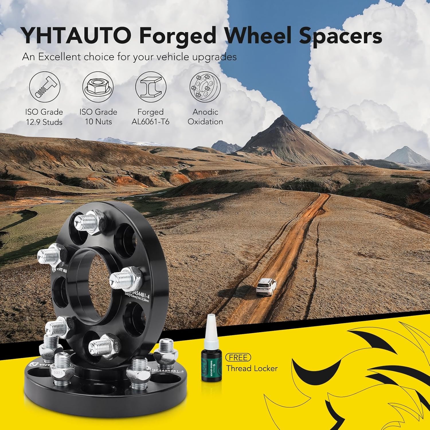 YHTAUTO Espaciadores de rueda centrados de cubo de 5 x 4.5 de 0.787 in para Ford Explorer 2015-2023, Mustang, GT, Lincoln Aviator 0.197×4.500 in