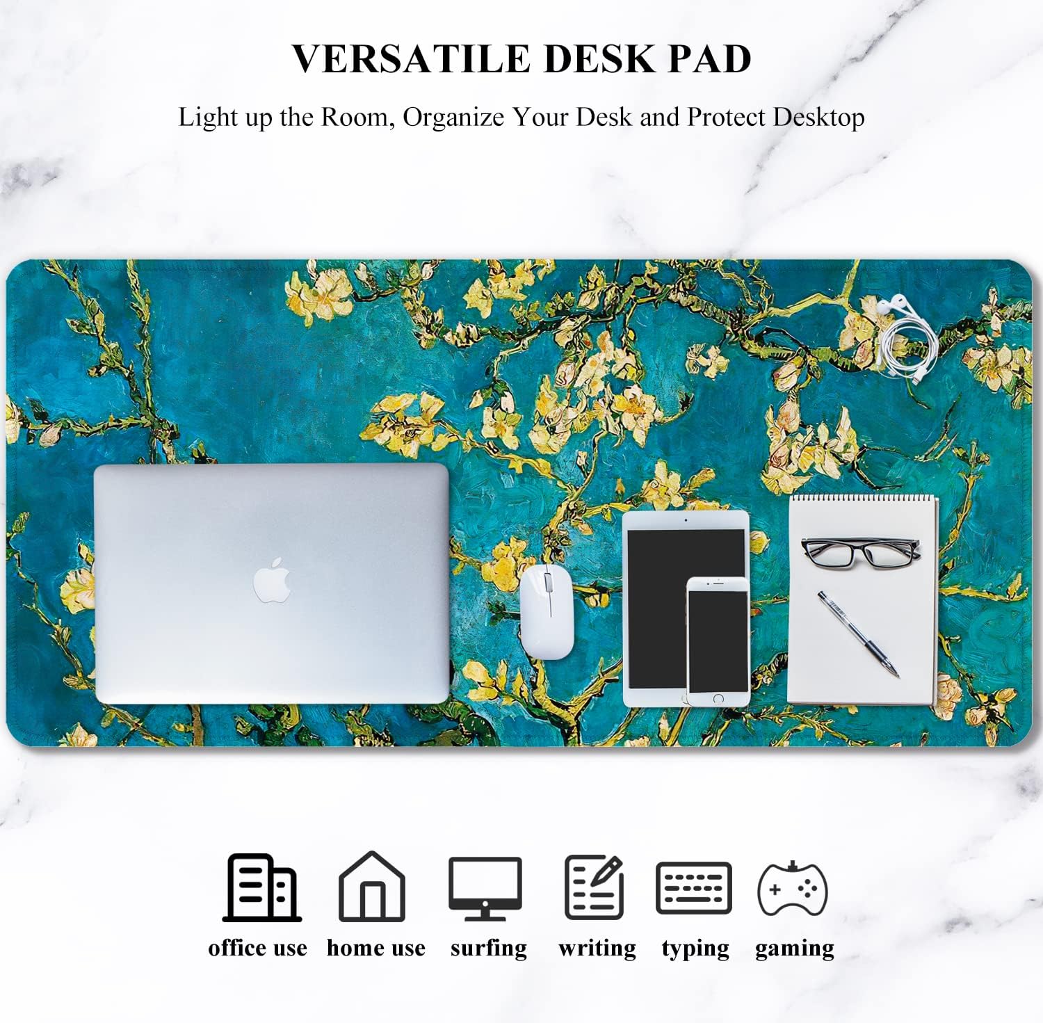 Alfombrilla de escritorio XXL grande para mouse, alfombrilla de mouse extendida para juegos, bonita alfombrilla de escritorio para mujeres,