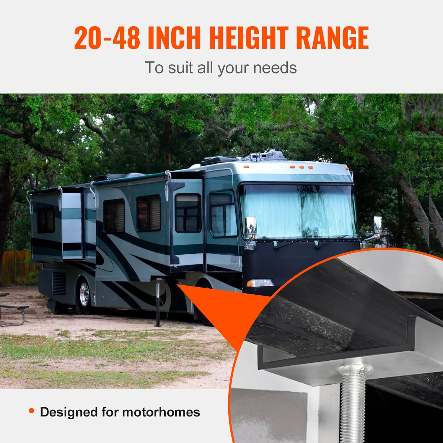 VEVOR RV Slide Out Support Jacks, 5000 lbs Capacity Each Slide Out Stabilizer, Adjusts from 20″-48″ Camper Slide Out Support Jacks, Heavy-Duty