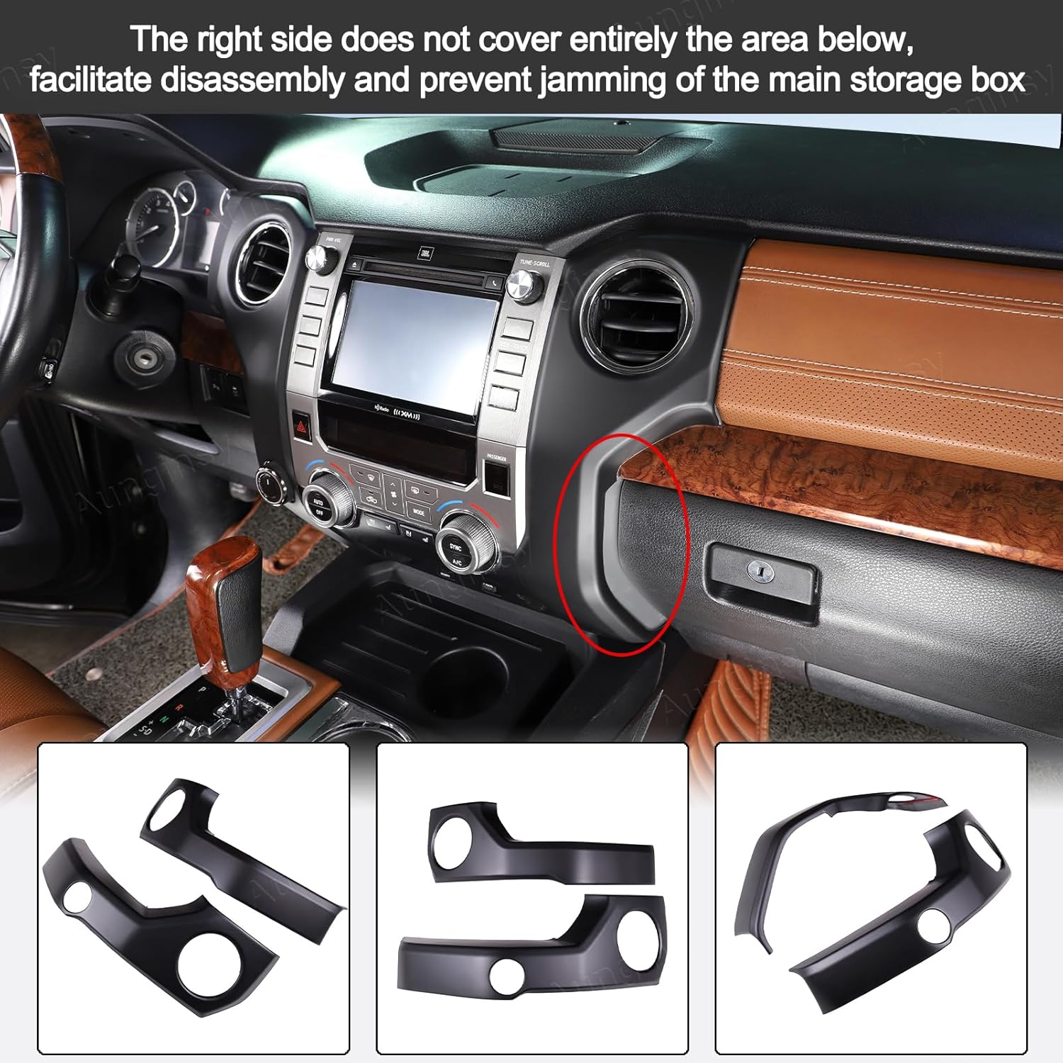 Cubierta de salida de aire para consola central de automóvil, compatible con Toyota Tundra 2014-2021, consola central, panel de aire acondicionado,