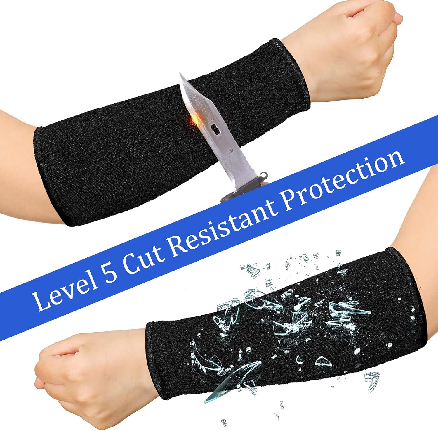 3 pares de protectores de brazo para piel fina y moretones, resistente a los cortes, manga de antebrazo, manga de protección contra quemaduras de
