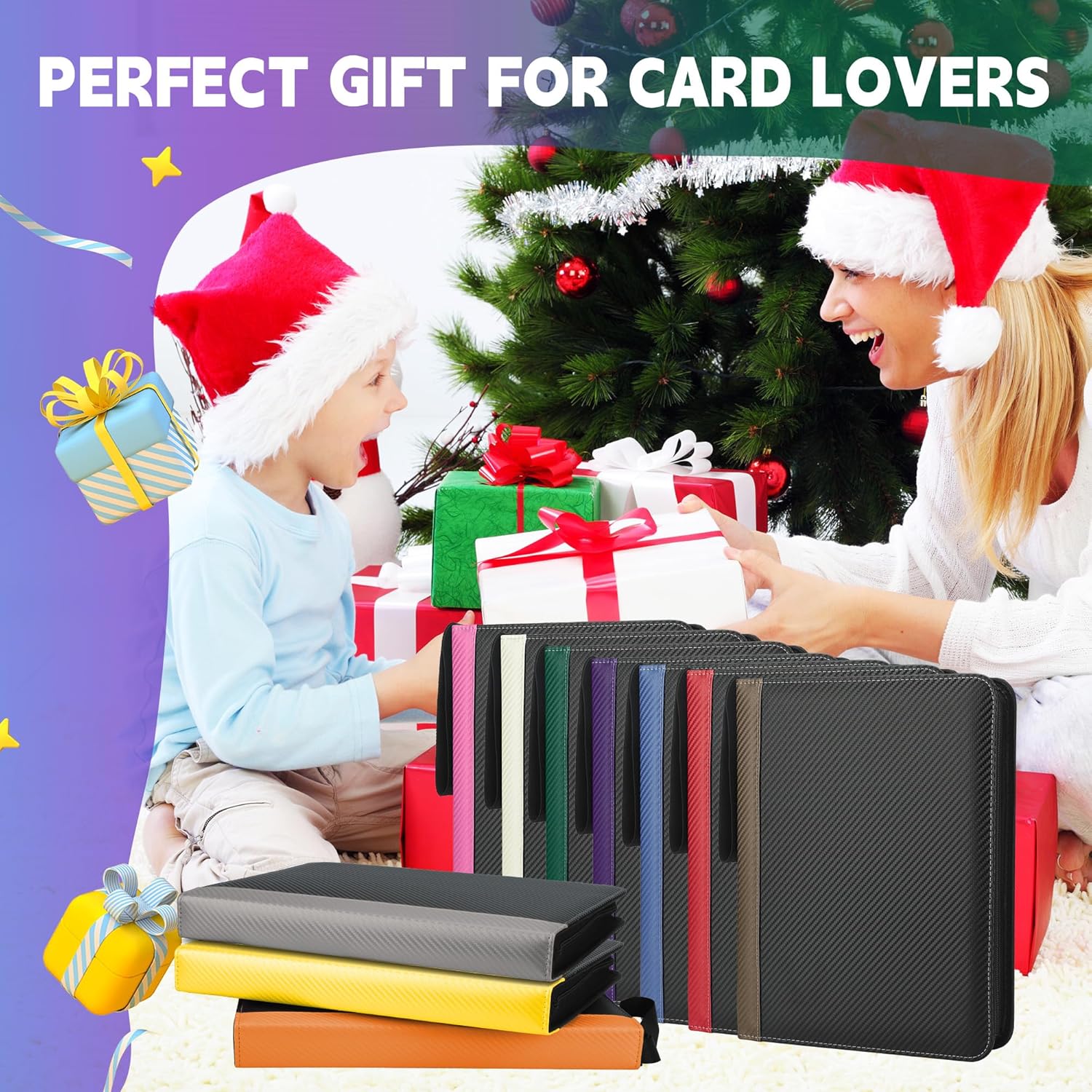 9 Pockets Trading Card Binder with Sleeves Card Organizer, 900 Double Sided Pocket PU Card Collection Binder, Baseball Binder,for Sports Card, MTG,