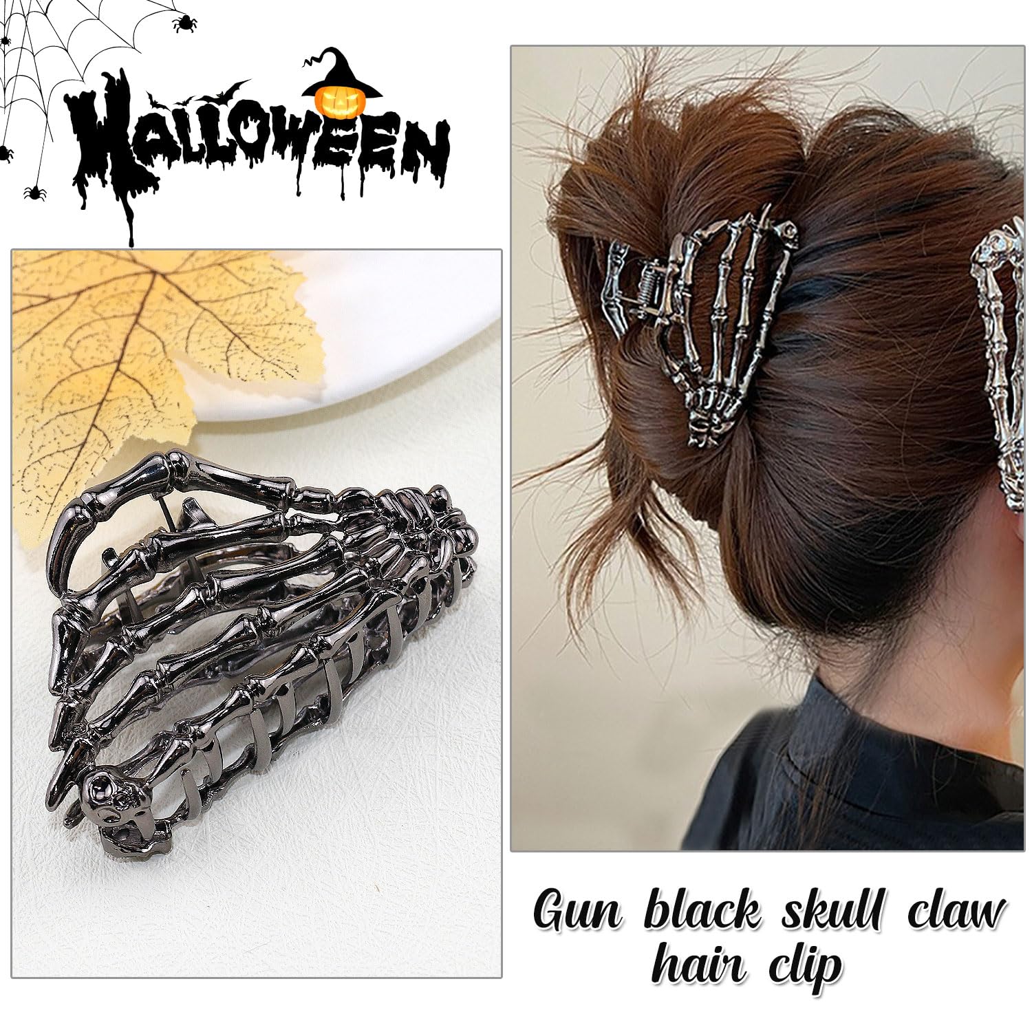 Pinzas de metal para el cabello de esqueleto negro, accesorios para el cabello fino y grueso, pinzas de sujeción fuerte, pinzas antideslizantes para