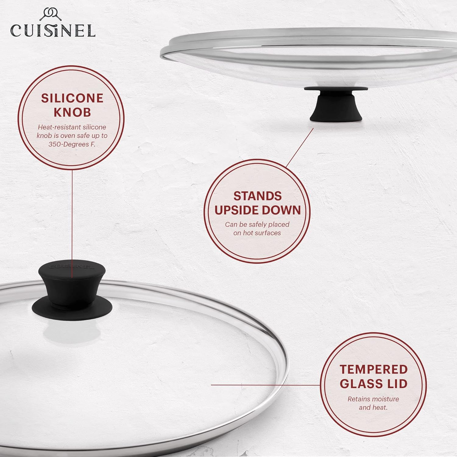 Glass Lid – 12″-inch30.48-cm308mm – Compatible with Lodge – Fully Assembled Tempered Replacement Cover – Oven Safe for Skillet Pots Pans Universal