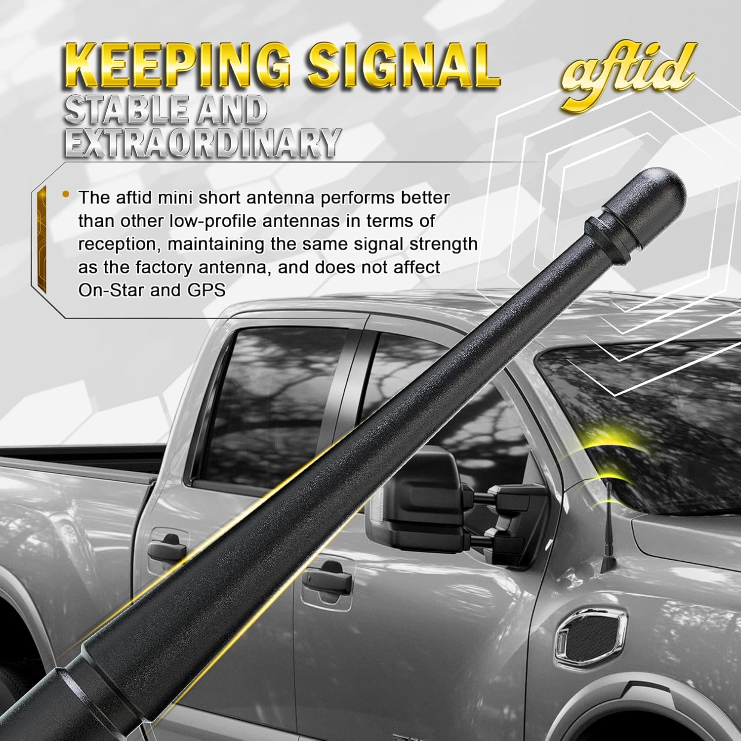 Antena rechoncha de aluminio de 4 pulgadas compatible con Ford F150 1997-2024