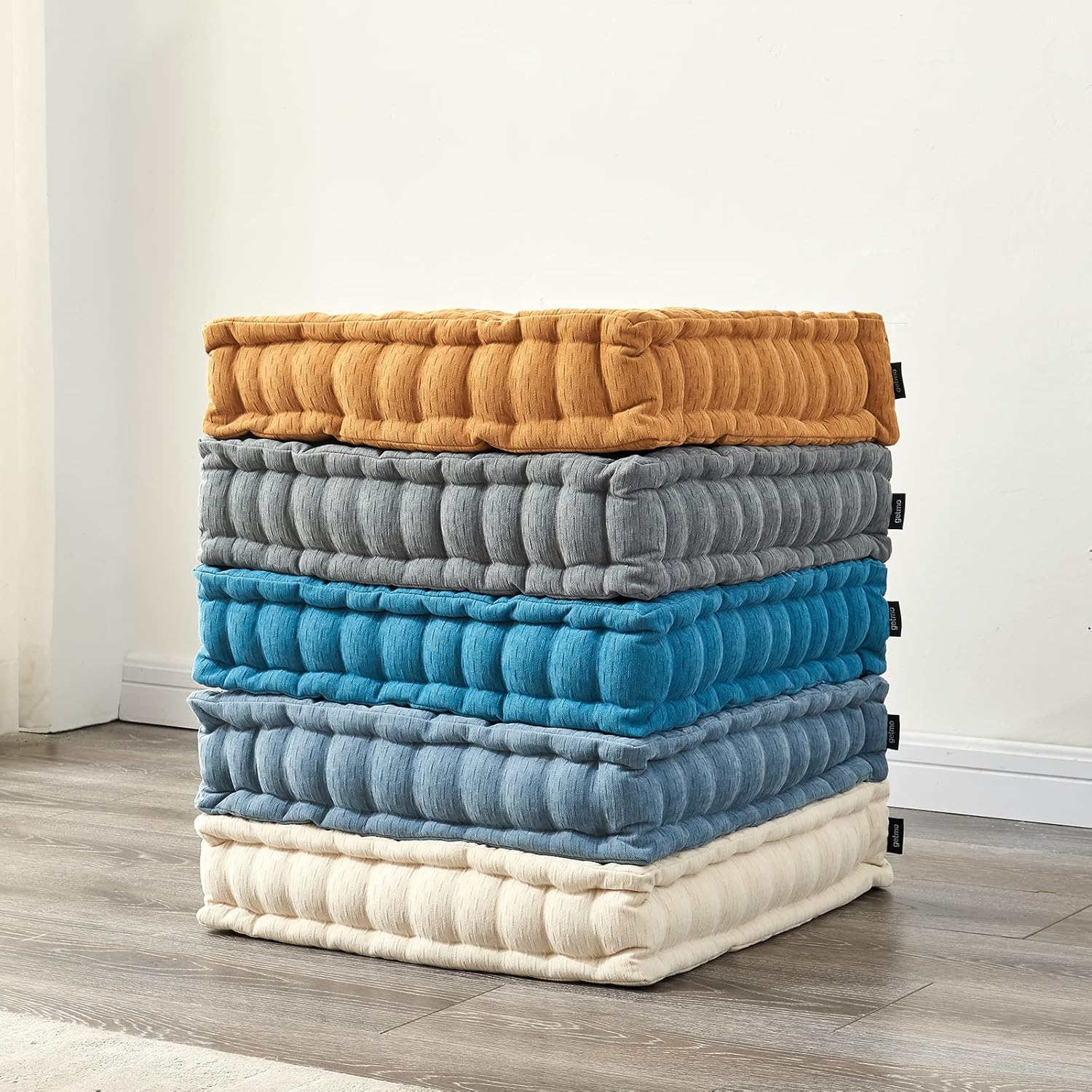 Getmo Resin Almohada de suelo de meditación, cojín grande para suelo, almohadas cuadradas para adultos, cojín de meditación grueso de felpilla para
