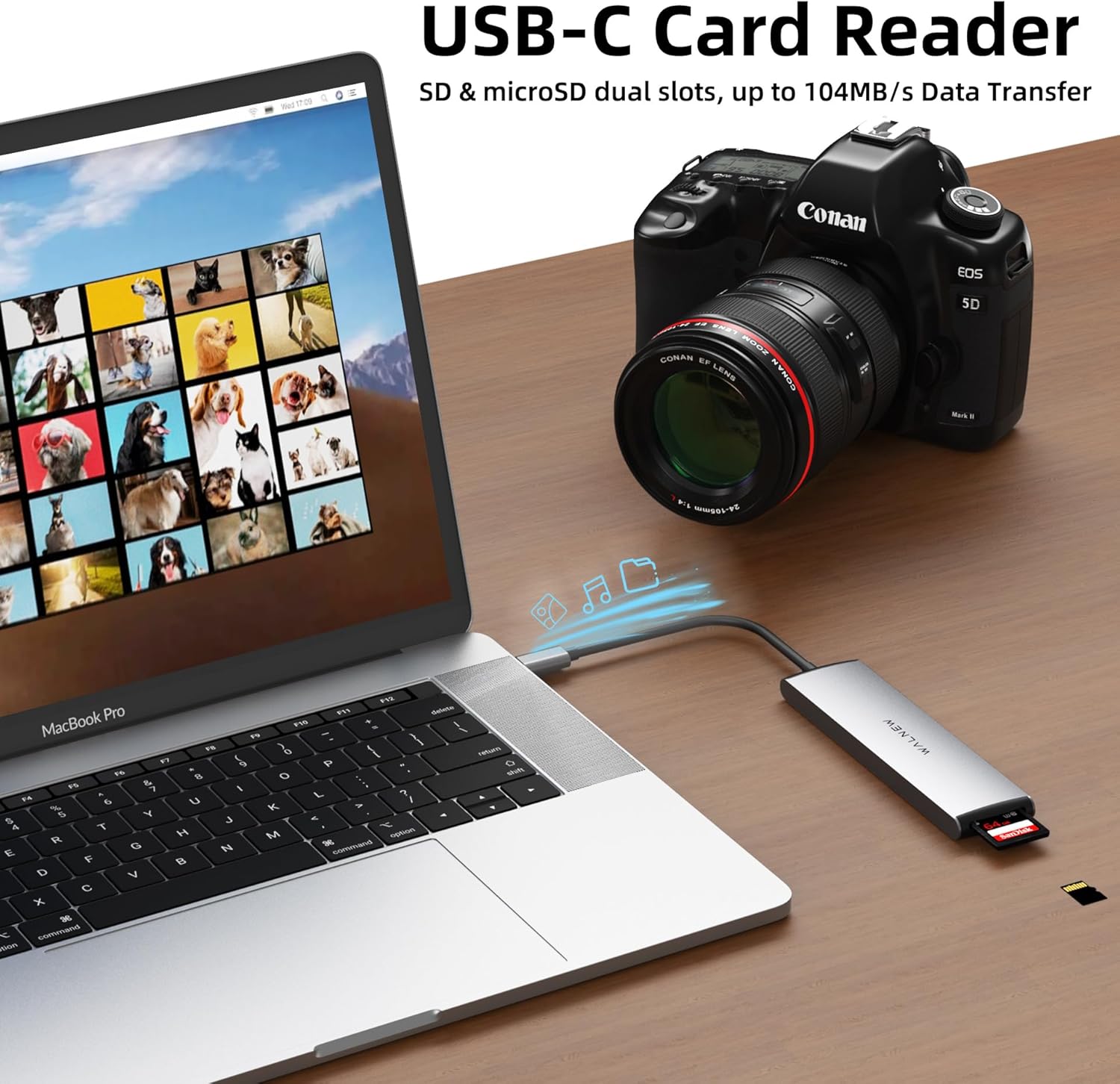 WALNEW Hub USB-C 7 en 1 con HDMI 4K, 100 W PD, puerto de datos de 5 Gbps (1 tipo C y 2 USB 3.0), lector SDTF, adaptador multipuerto USB Dongle para
