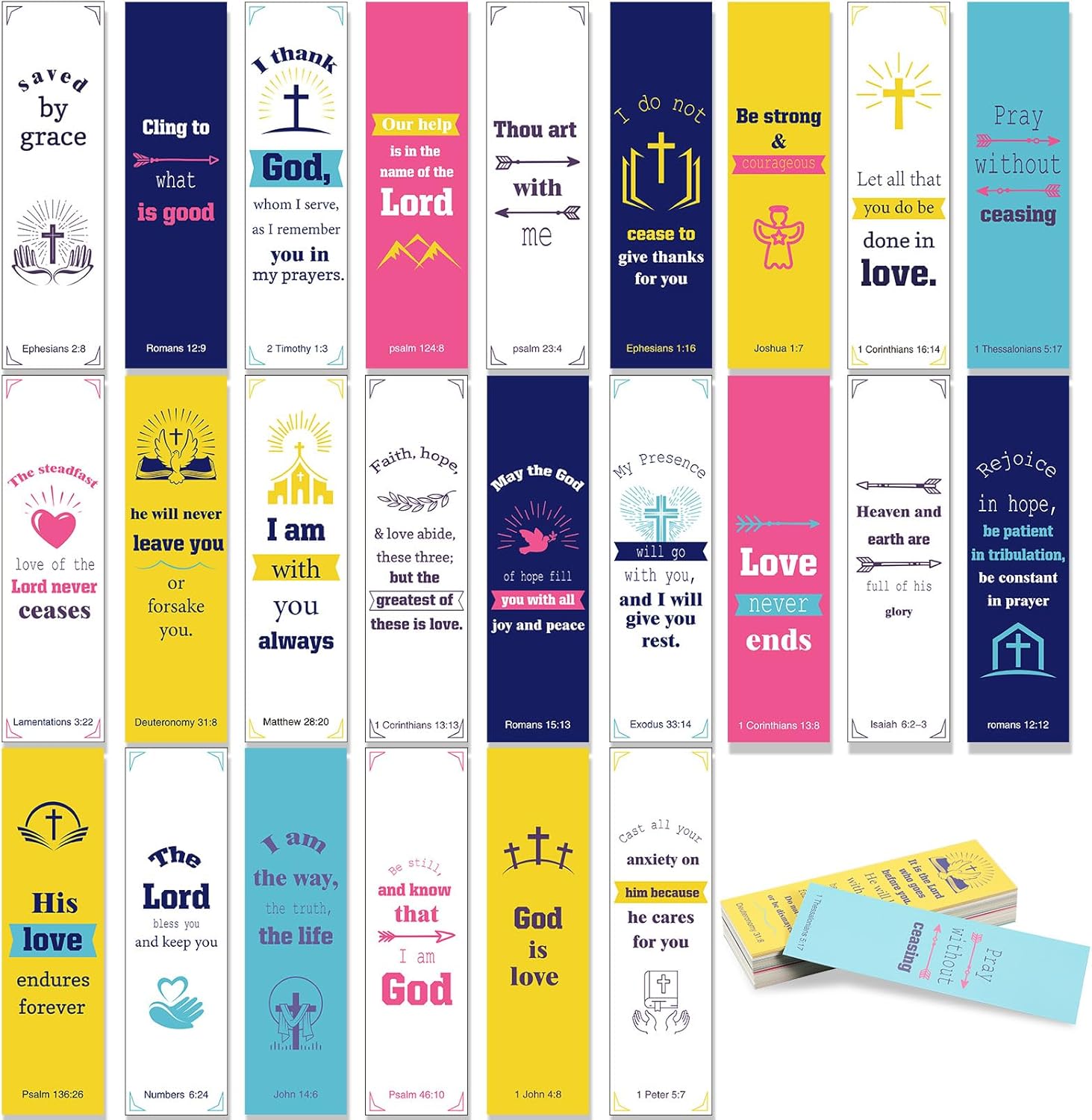 72 marcapáginas de escritura cristiana con versículos de la Biblia, marcadores inspiradores a granel, marcadores de fe positiva, clips de página de