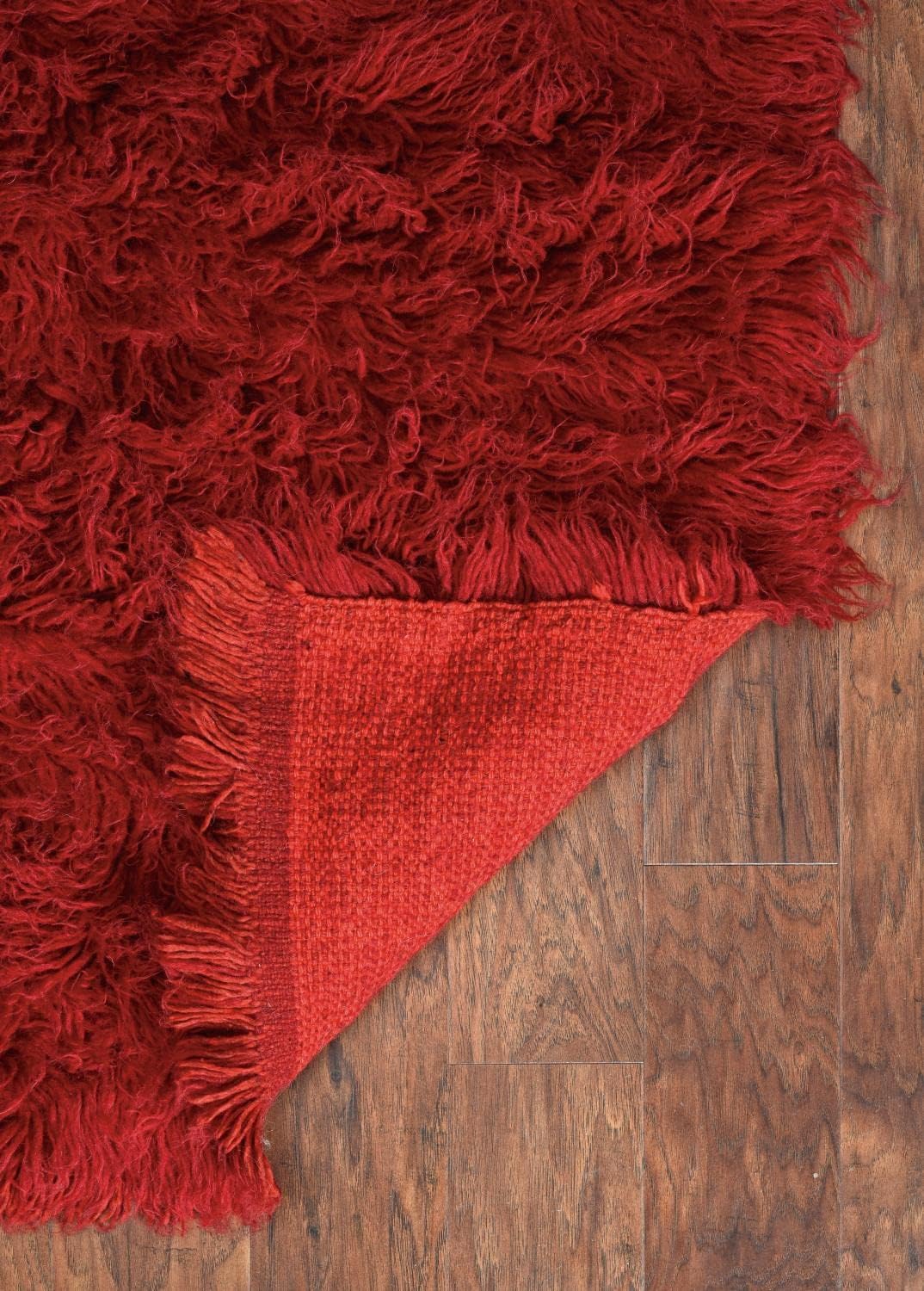 Linon Alfombra de lana roja retro de 49.38 oz, 3 pies 6 pulgadas x 5 pies 6 pulgadas, 4 x 6 pies