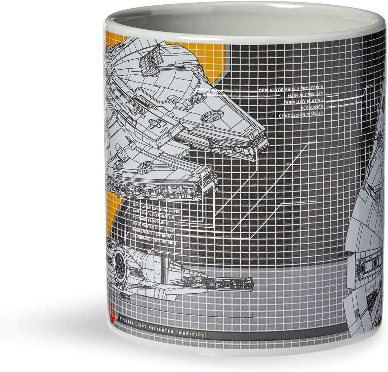 Star Wars Millennium Falcon Grid Schematics – Taza de cerámica de 20 onzas