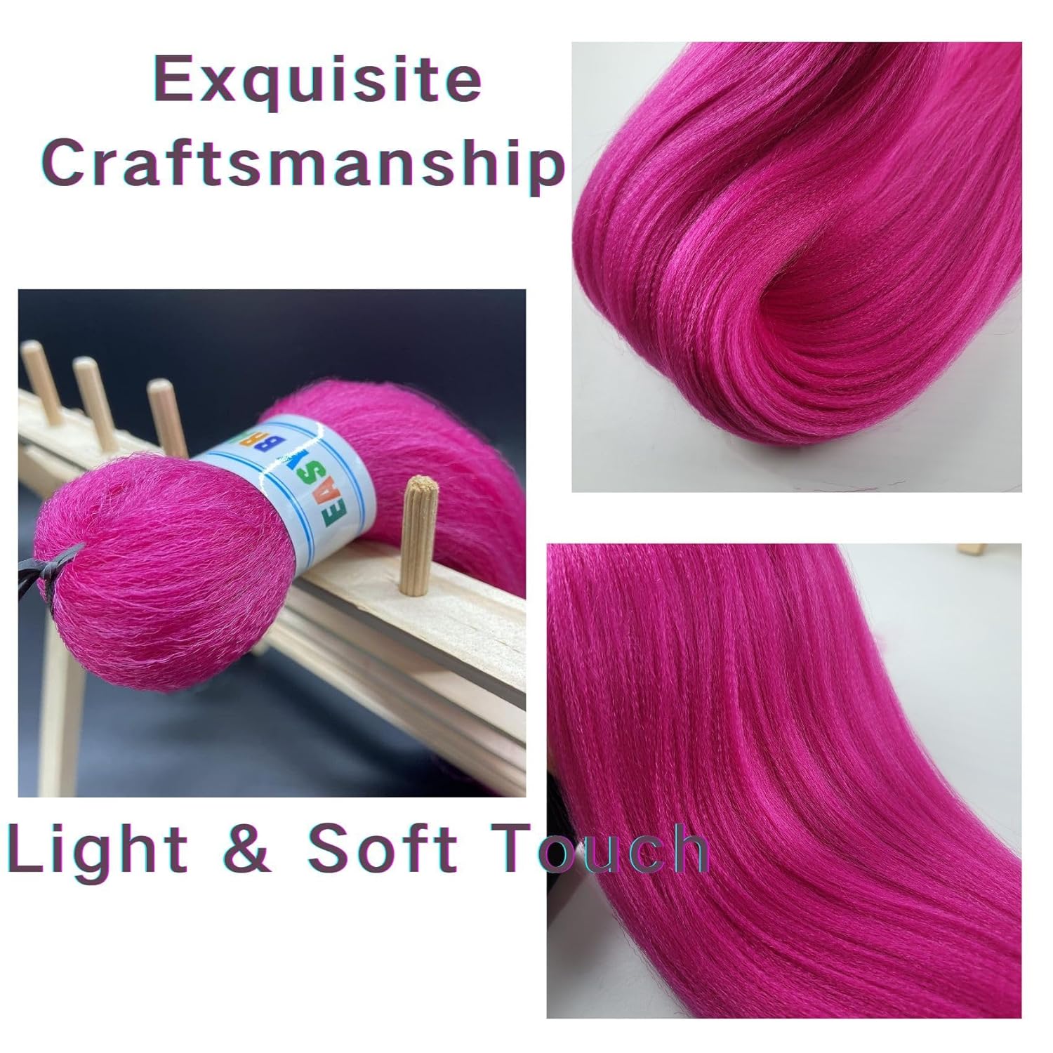 Leticia Cabello trenzado preestirado rosa magenta fácil de usar cabello trenzado preplumado