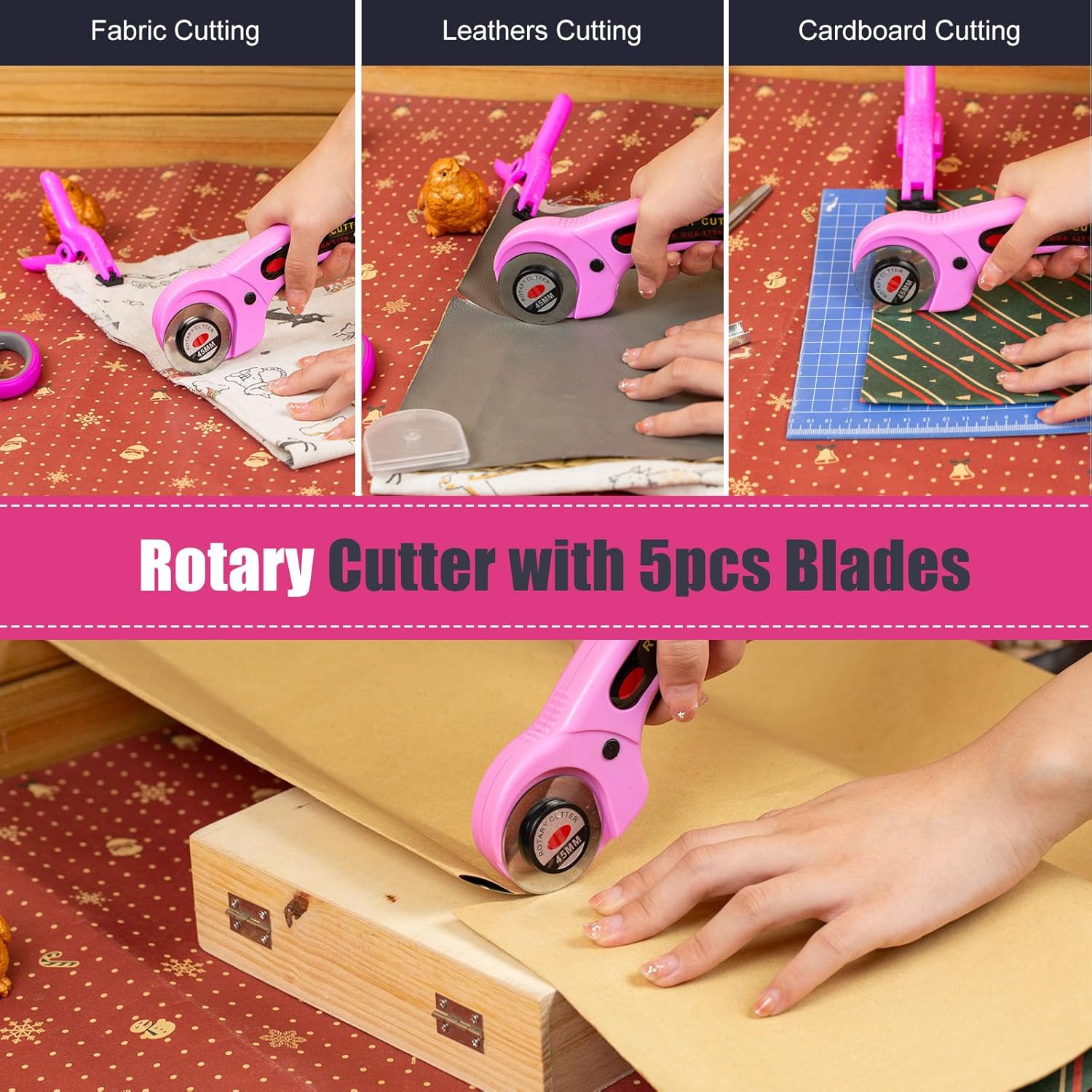 Juego de 37 herramientas de grapas, 4 en 1, pistola de grapas de tapicería rosa con 800 grapas, pistola de grapas resistente para madera,