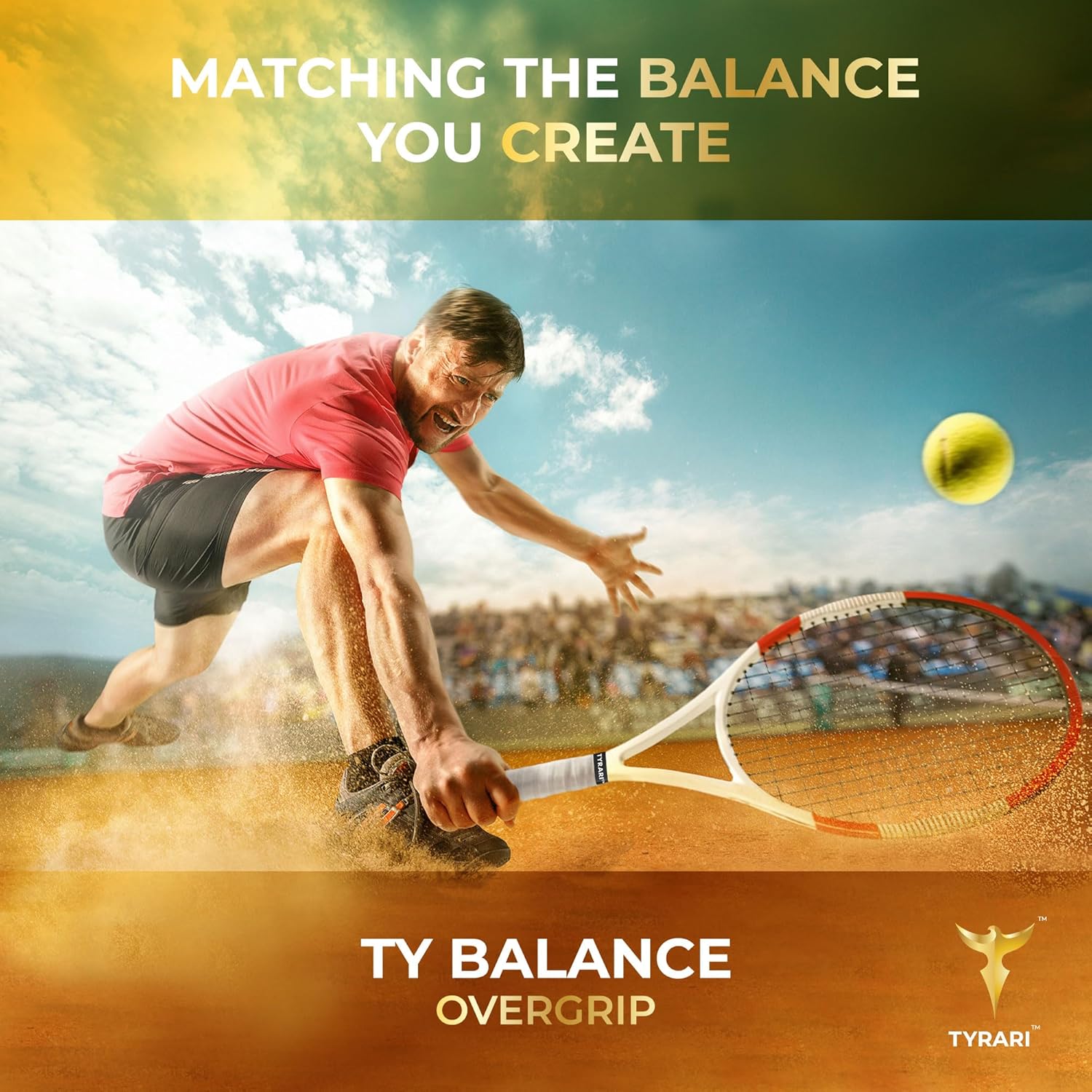 TYRARI Ty Balance Overgrip – Paquete de 4  Supreme Tackiness absorción equilibrada, ultra duradero, súper suave, agarre premium para tenis,