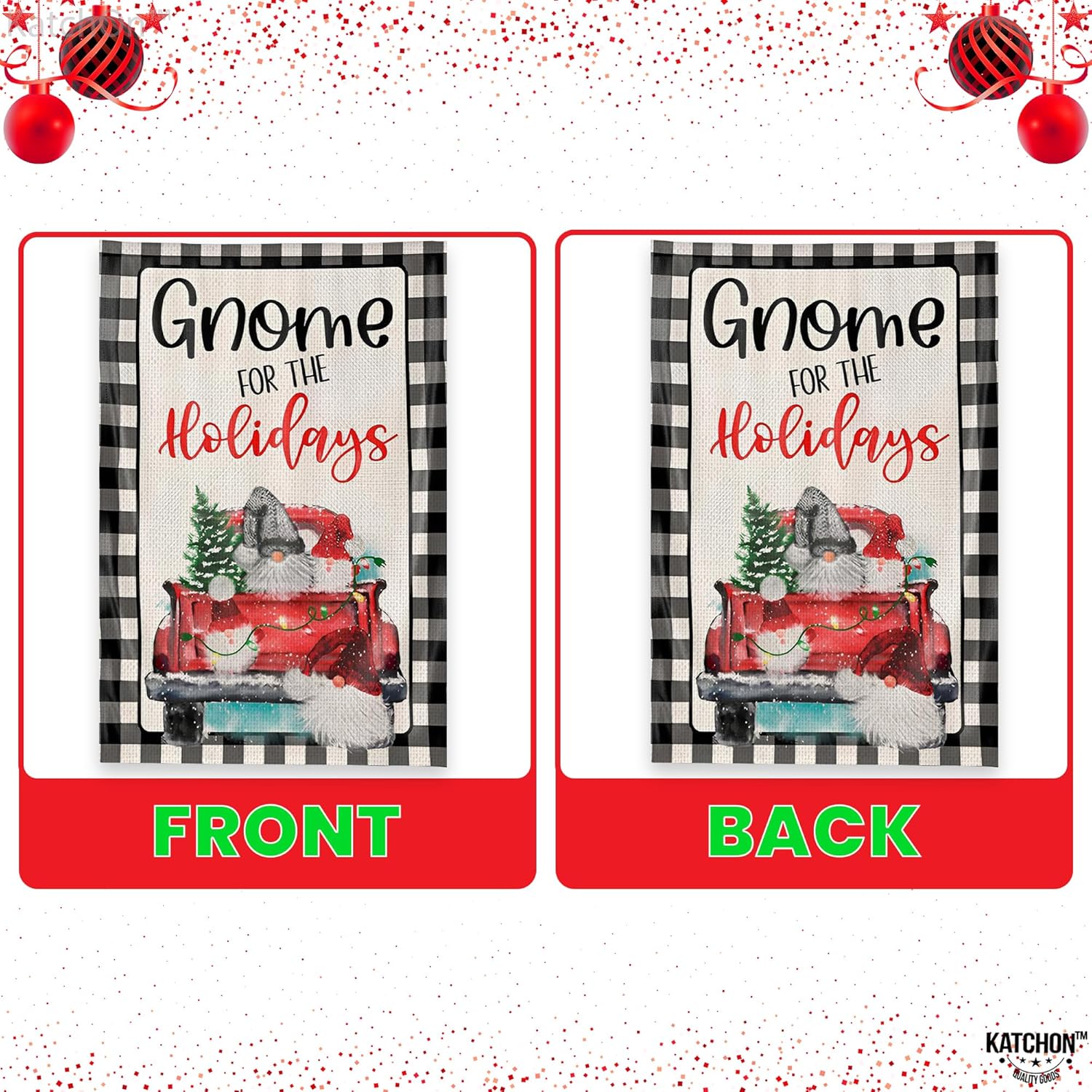KatchOn, Gnome Christmas Garden Flags for Outside – 12×18 Inch, Double Sided  Christmas Yard Flag for Outside Christmas Decorations  Merry Christmas