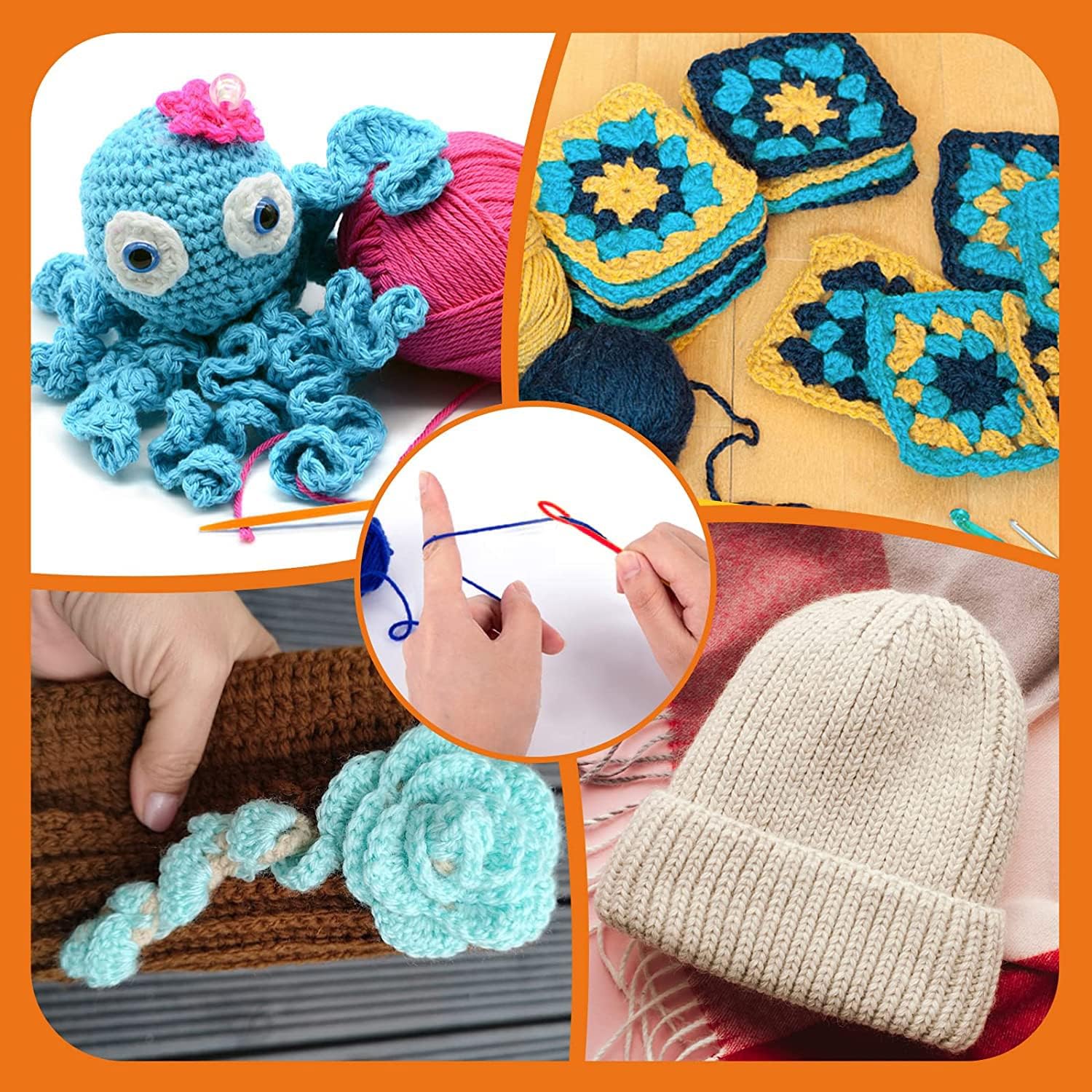 Agujas de hilo grandes para coser a mano, agujas de coser de plástico para niños, agujas de tejido de plástico para hilo y manualidades, 40 agujas