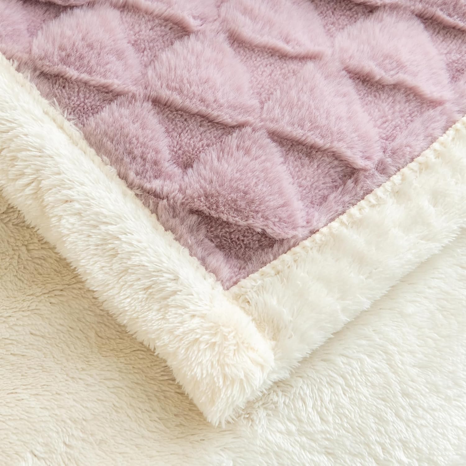 Manta de lujo de piel sintética, acogedora manta de felpa de forro polar, manta Sherpa lanuda y mullida para decoración del sofá del hogar (40 x 60