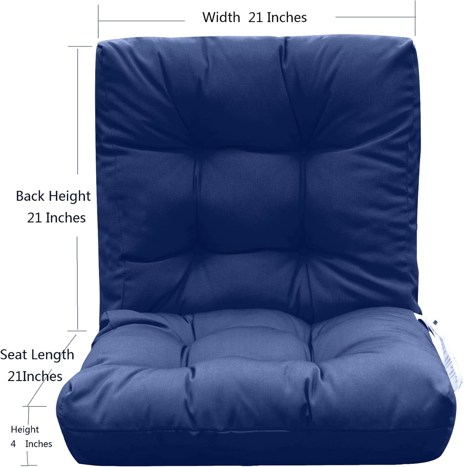 QILLOWAY Cojín de repuesto para silla de asiento y respaldo al aire libre, cojines de repuesto de temporada primaveraverano – Juego de 2 (azul