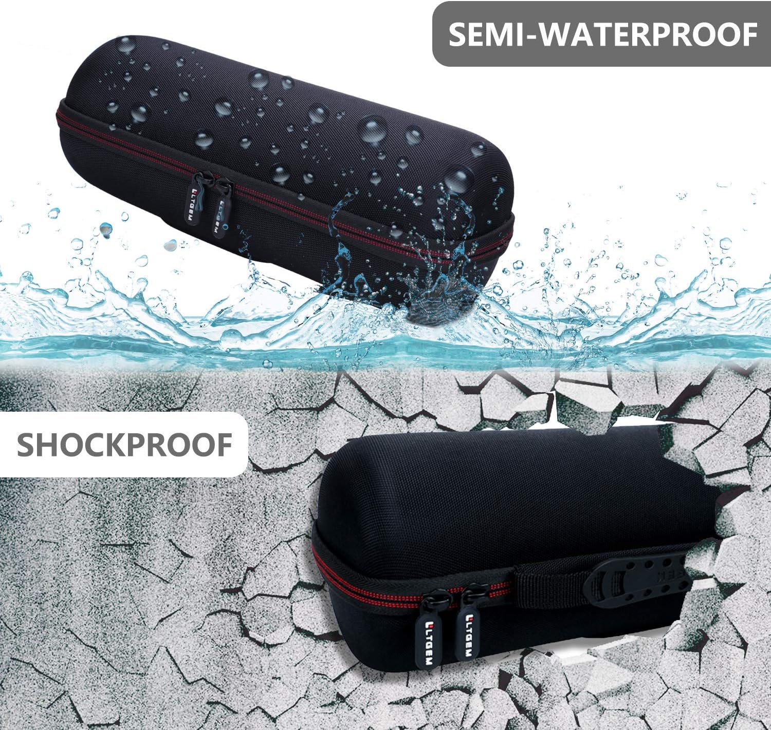LTGEM Funda para JBL Charge 4JBL Charge 5 Funda de transporte para altavoces, bolsa protectora de viaje para almacenamiento duro, compatible con