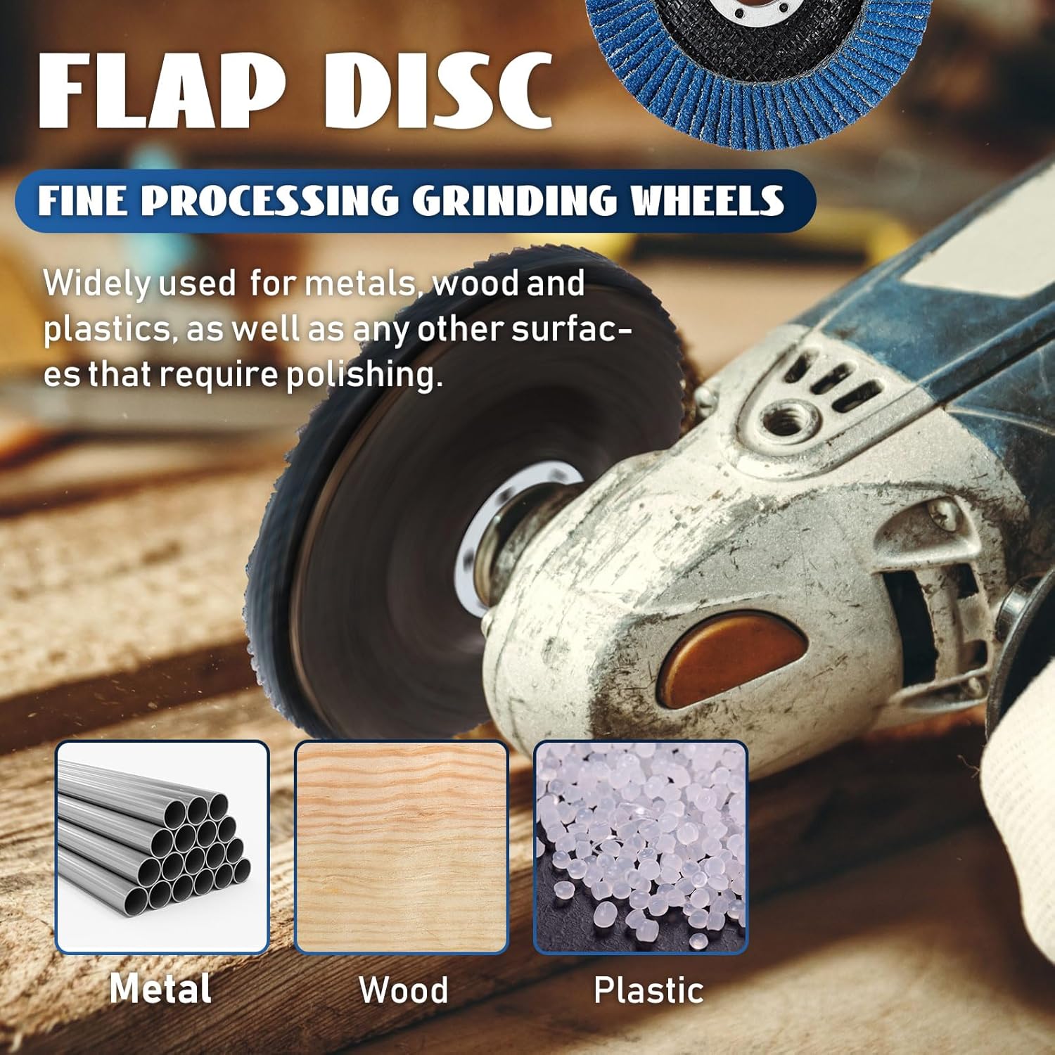 Paquete de 80 discos de solapa de 4 12 pulgadas para amoladora angular de 4.5 x 78 pulgadas, ruedas abrasivas de lijado de óxido de aluminio 40