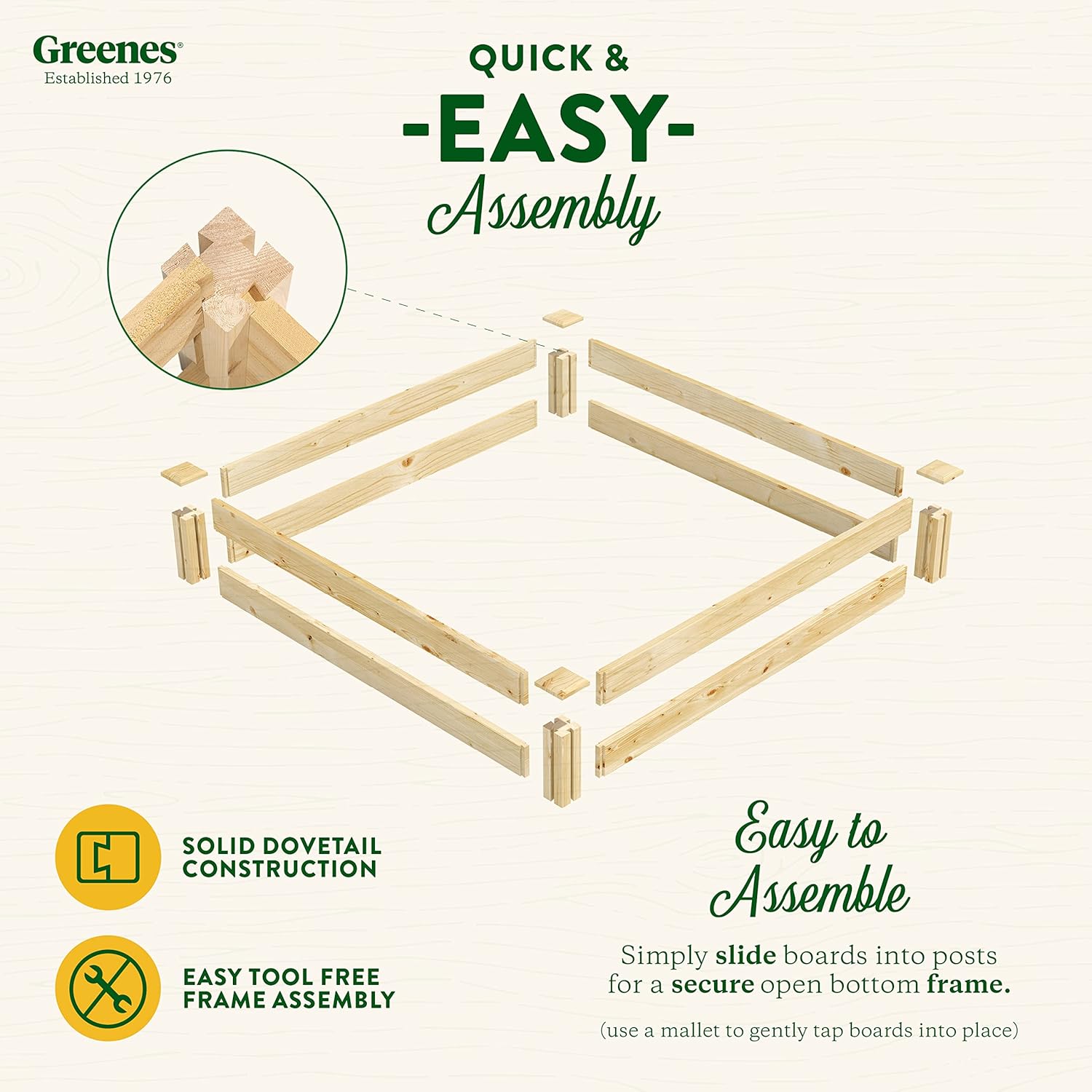 Greenes Fence – Bancal de madera de pino para jardín
