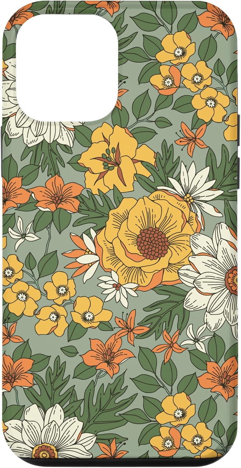 Funda para iPhone 12 mini flores silvestres amarillas flores de verano botánico floral