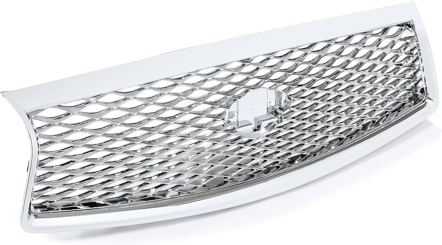 HECASA Rejilla de parachoques delantero compatible con Infiniti Q50 2014-2017 parrilla central de malla cromada plateada