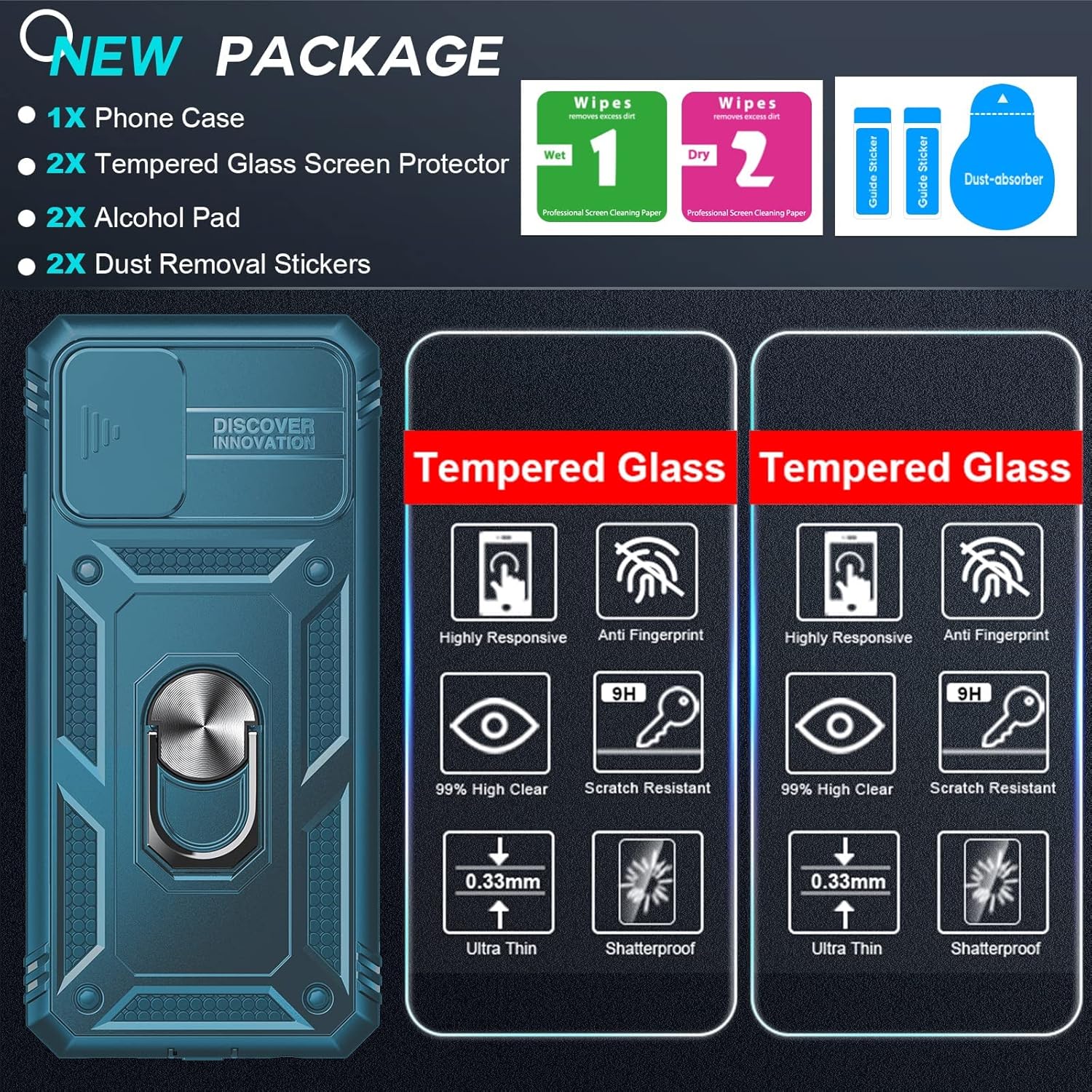 LeYi Funda para teléfono Samsung A02S funda para teléfono A02S con cubierta deslizante para cámara + 2 paquetes protector de pantalla, funda de