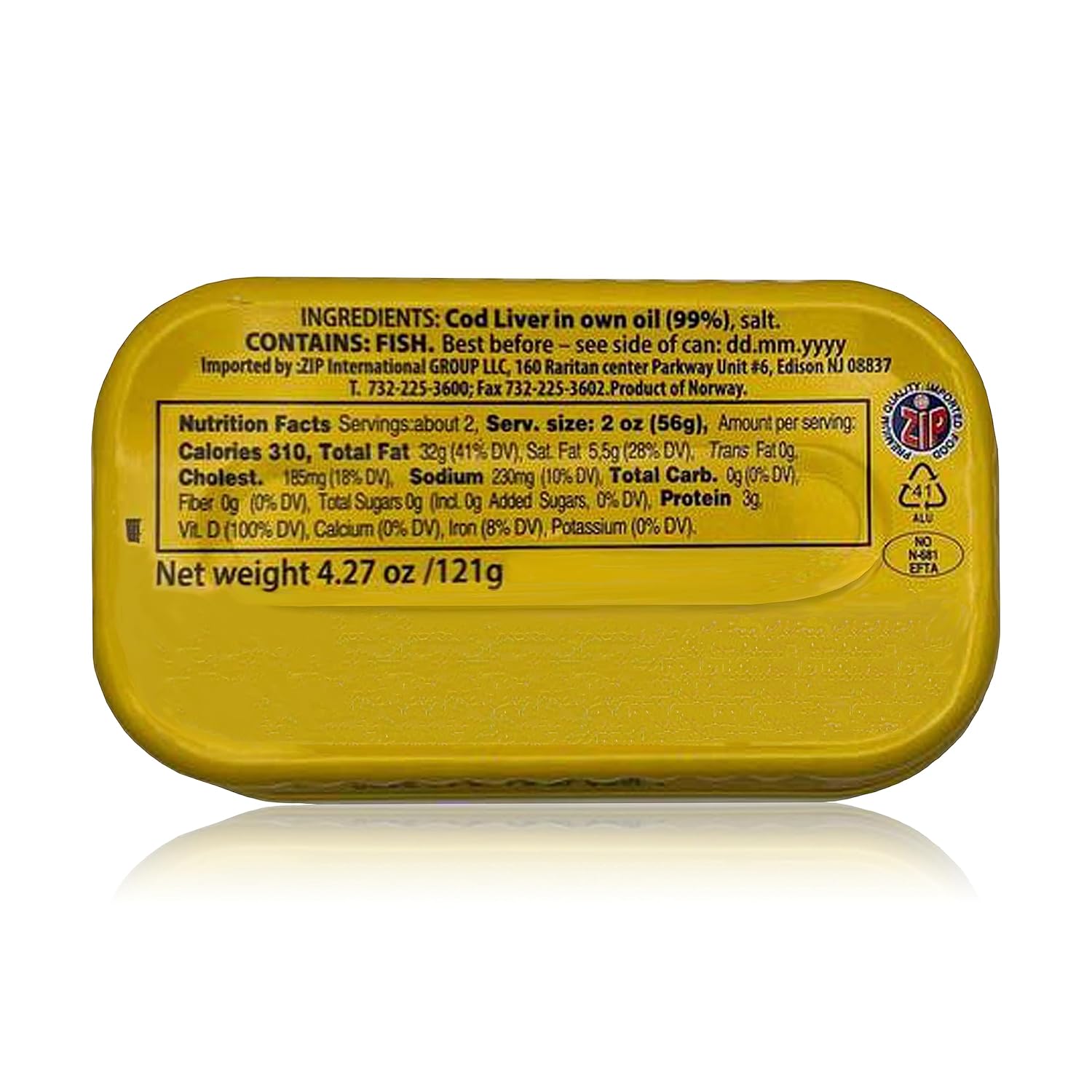 Riga Gold Hígado de bacalao en aceite propio 4.27 oz 121g de Islandia (paquete 6)