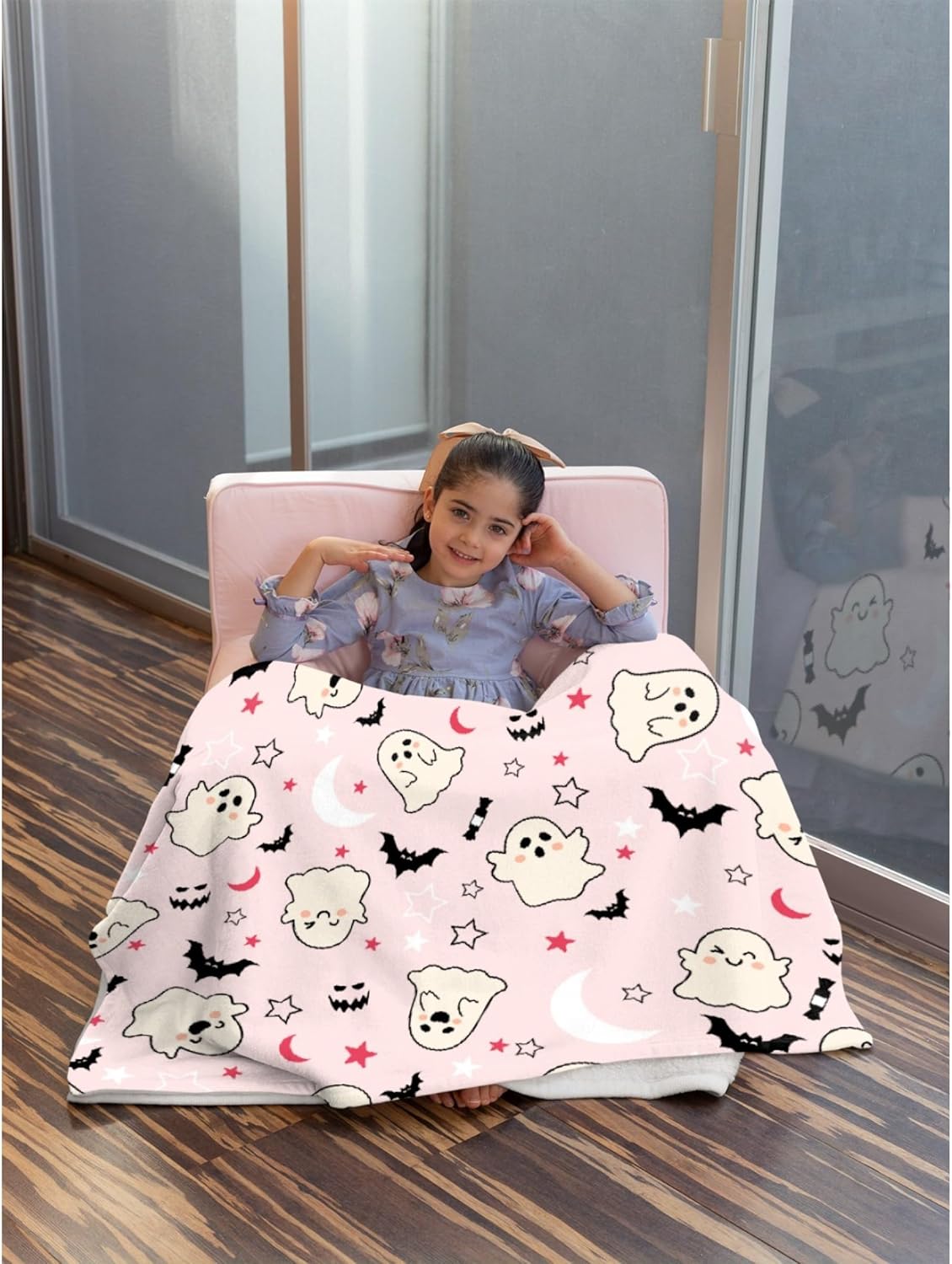 Manta estampada de fantasma, regalo para Halloween, manta para mujeres y hombres, suave y acogedora manta de forro polar, para sala de estar, cama