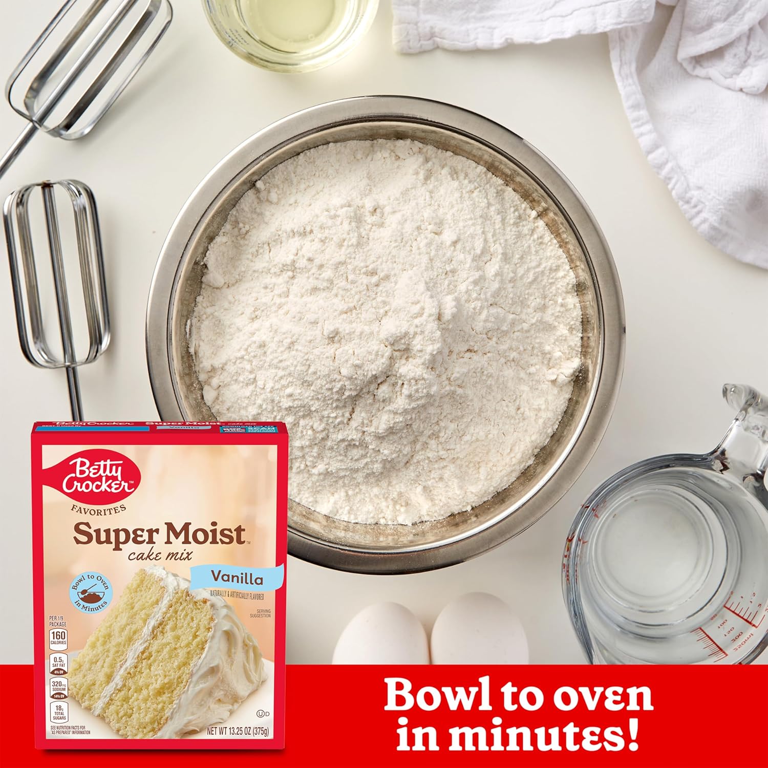 Betty Crocker Favorites Mezcla de pastel con sabor a vainilla súper húmeda, 13.25 onzas (paquete de 12)