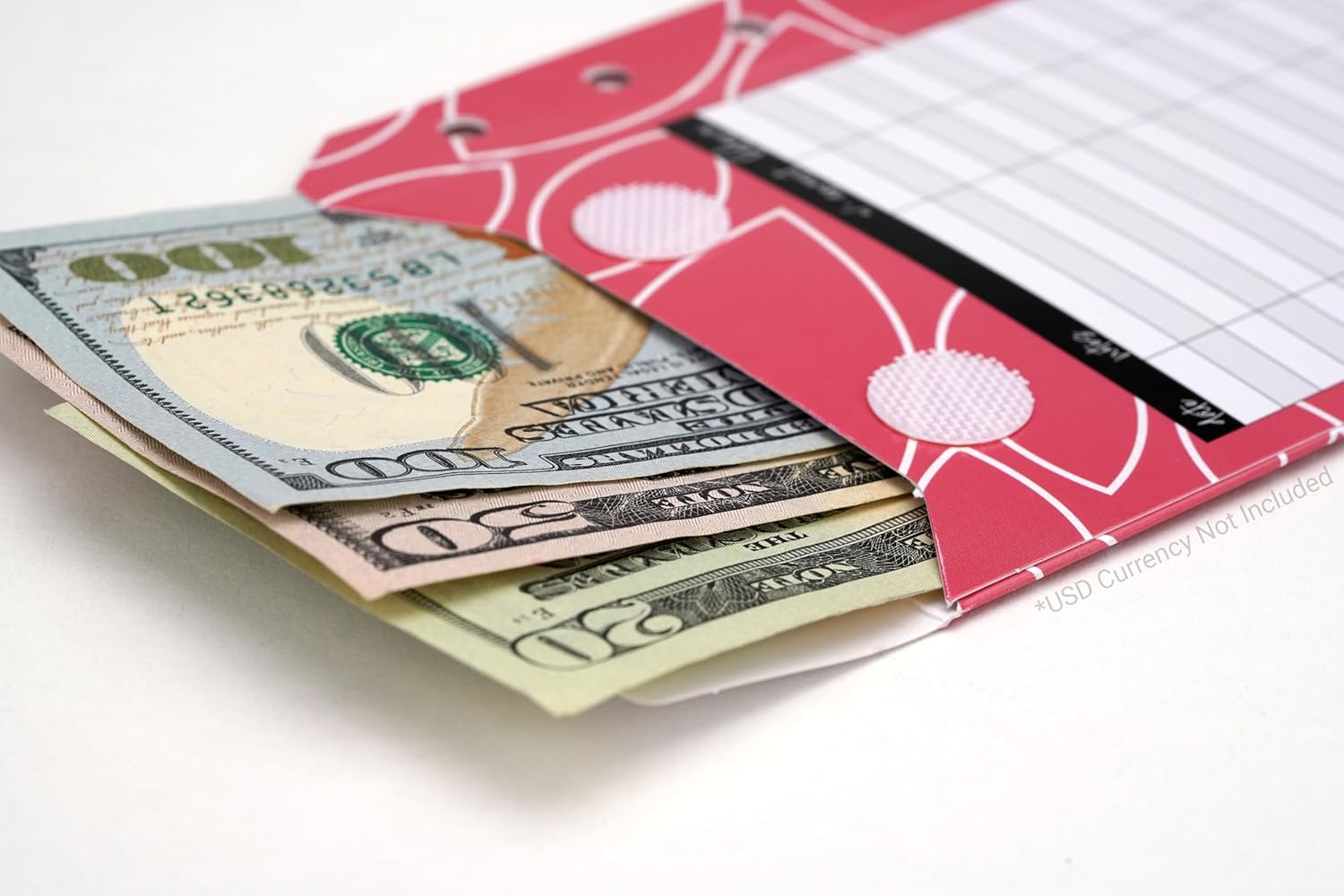 ZipGifts Kit de carpeta presupuestaria 8 sobres de cartulina premium con ventana transparente y sello de velcro, libro mayor trasero, 51