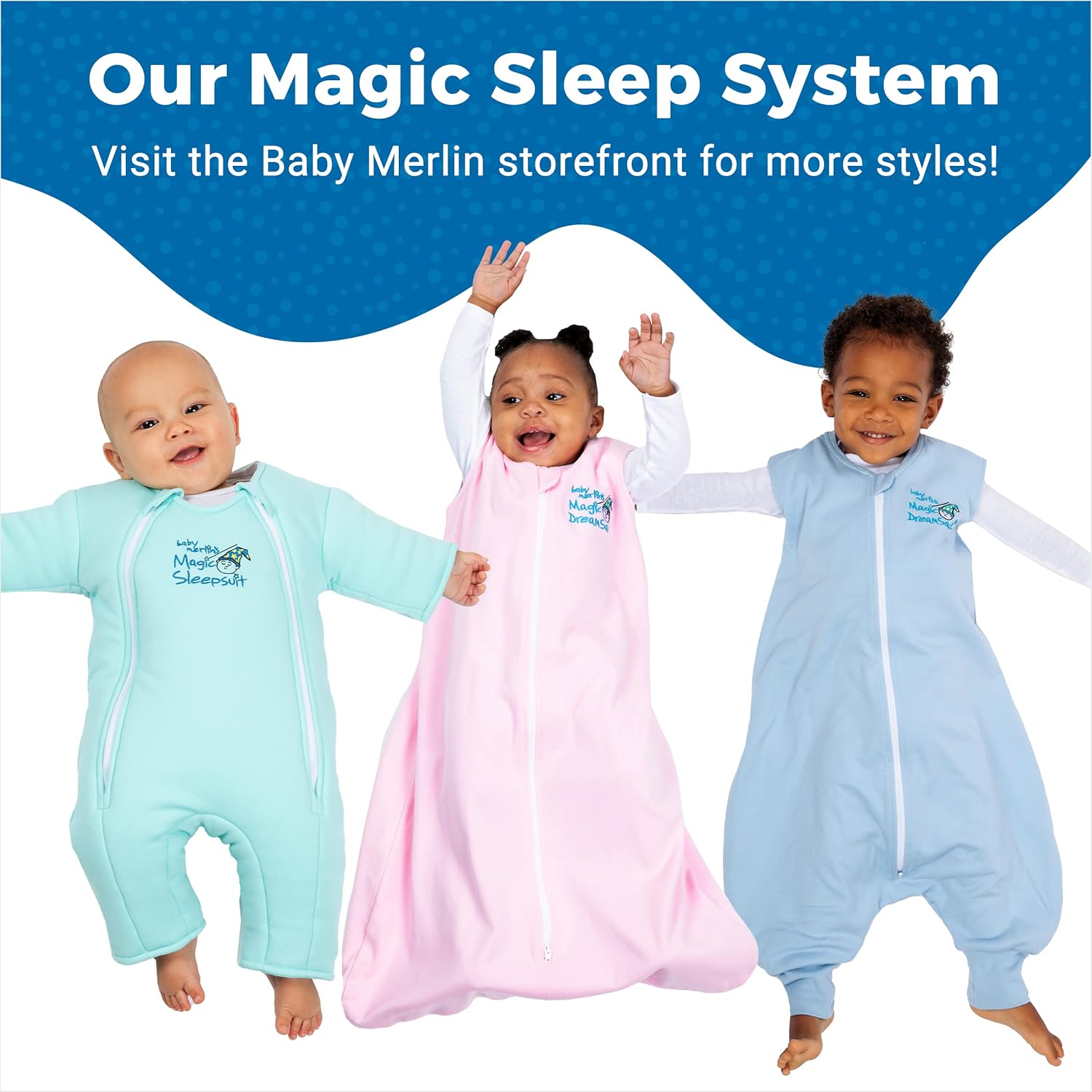 Magic Sleepsuit Baby Merlin – Manta de transición 100% algodón para bebé, traje de dormir para bebé, cielo nocturno, 6-9 meses, azul marino