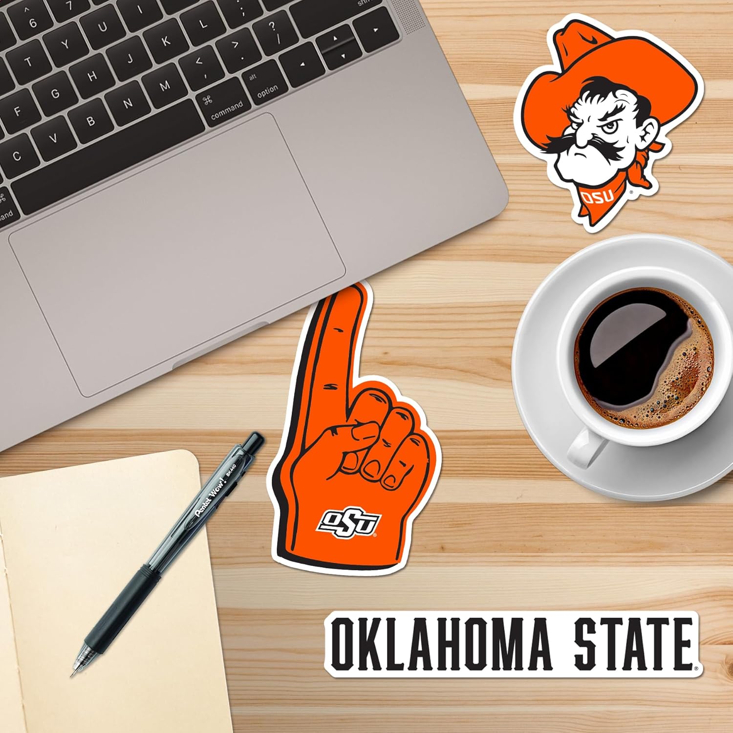 Oklahoma State University – Juego de 9 calcomanías de vinilo grandes de lujo de 9 quilates, para laptop, botella de agua, álbumes de recortes,