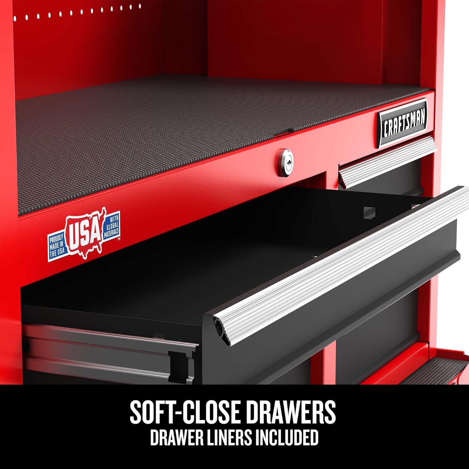 CRAFTSMAN S2000 – Cofre de 4 cajones de 26 pulgadas con luz y división (CMST32642RB)